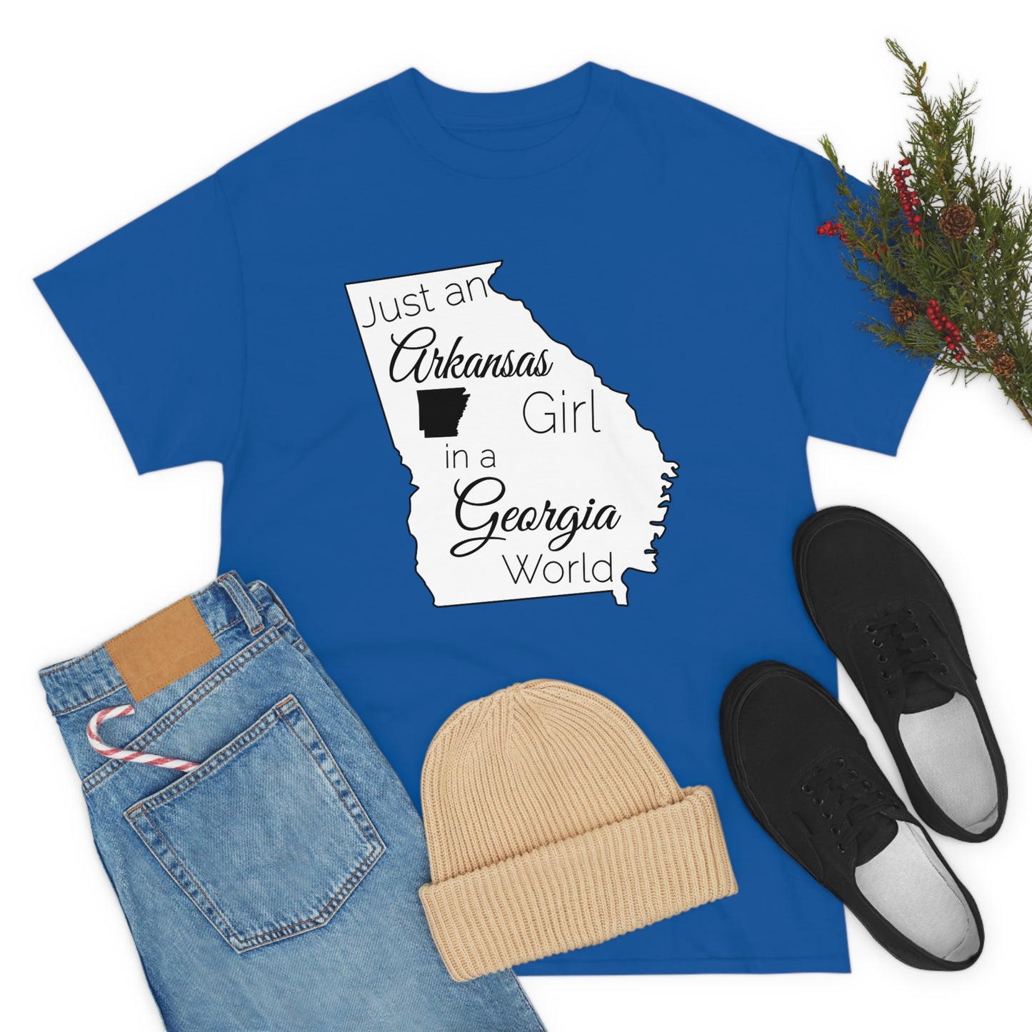 Just an Arkansas Girl in a Georgia World Unisex Heavy Cotton Tee