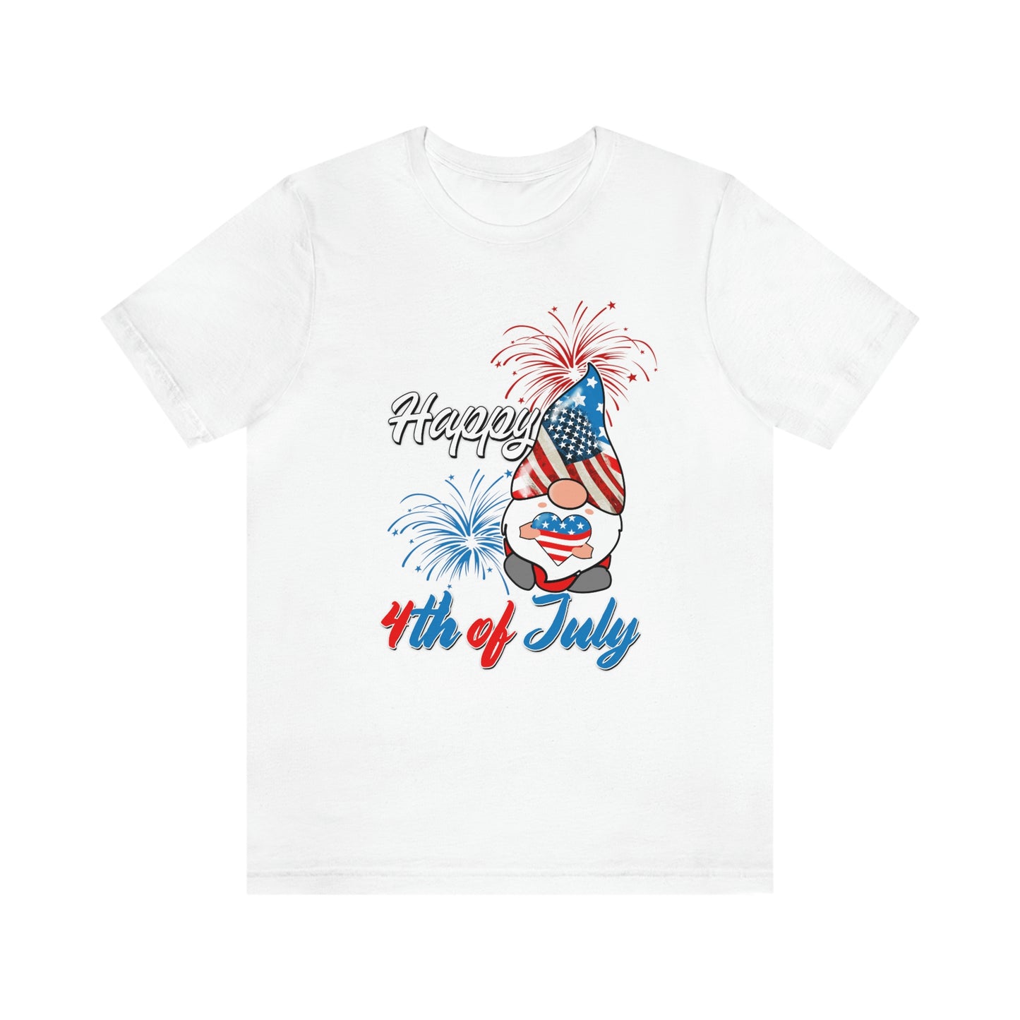 Gnome Happy 4th of July Independence Day Unisex Jersey Short Sleeve Tee