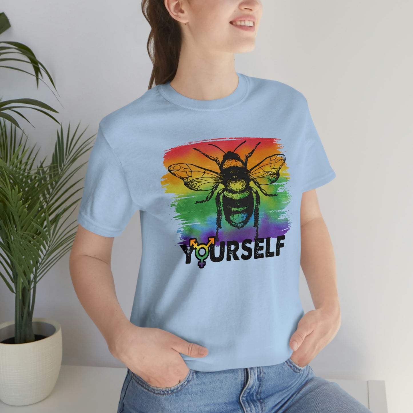 Bee Yourself LGBTQIA Print Unisex Jersey Short Sleeve Tee