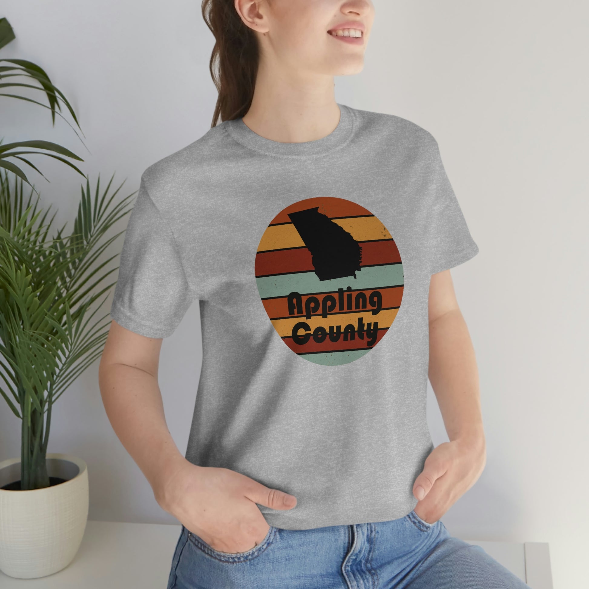 Appling County Georgia Retro Sunset Unisex Jersey Short Sleeve Tee Tshirt T-shirt