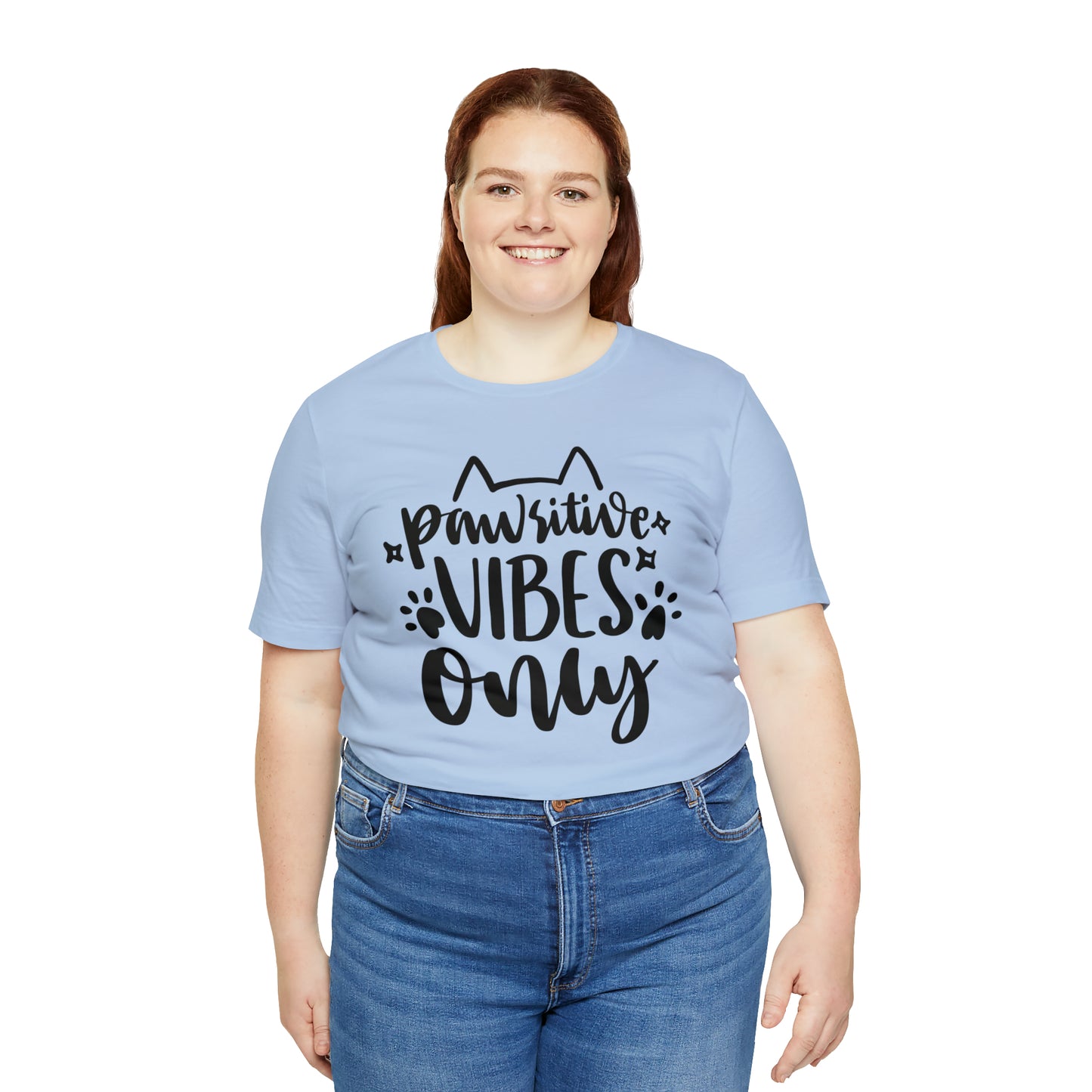 Pawsitive Vibes Only Cat Short Sleeve T-shirt