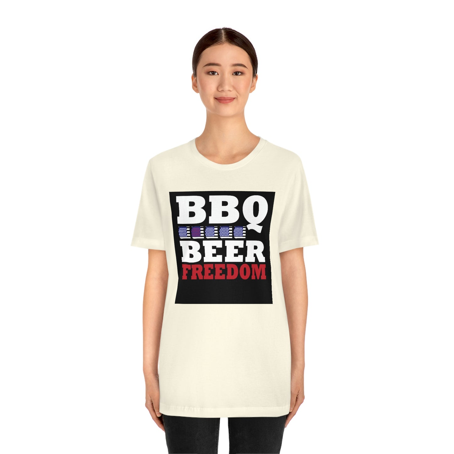 BBQ Beer Freedom Unisex Jersey Short Sleeve Tee