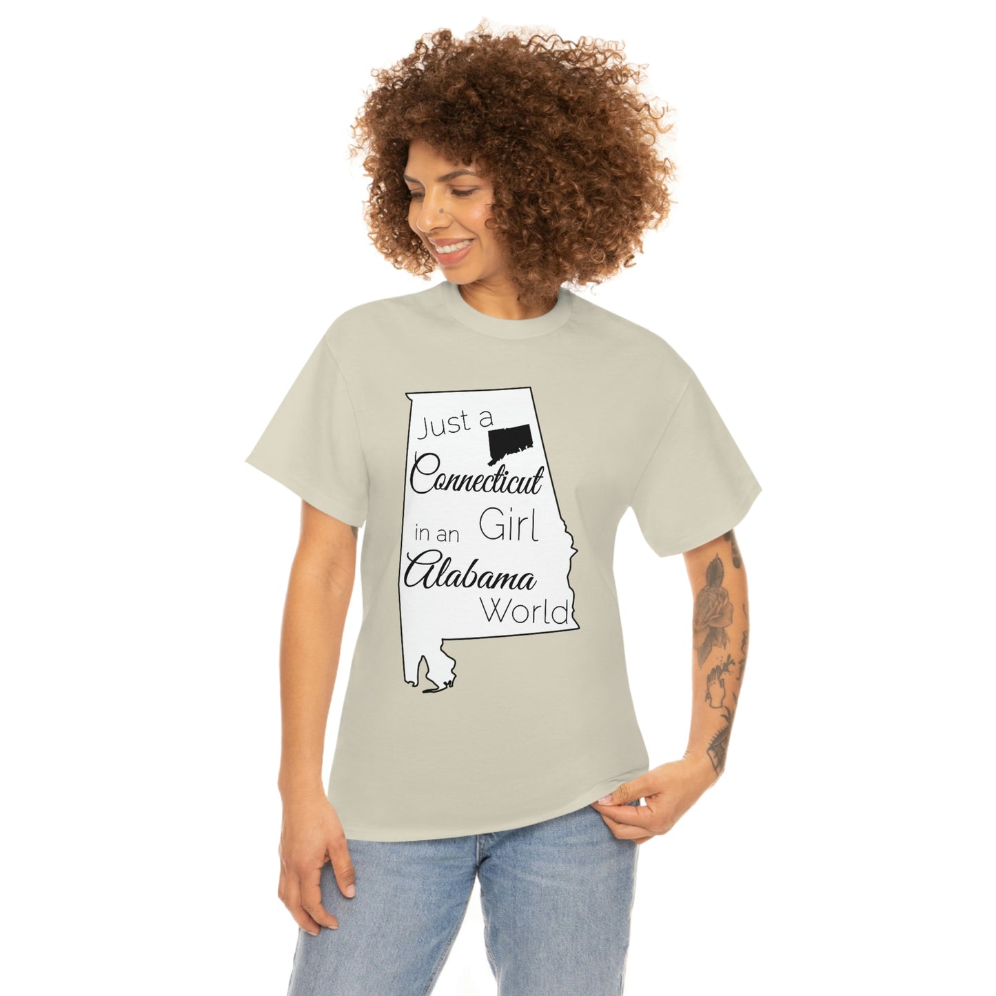 Just a Connecticut Girl in an Alabama World Unisex Heavy Cotton Tee