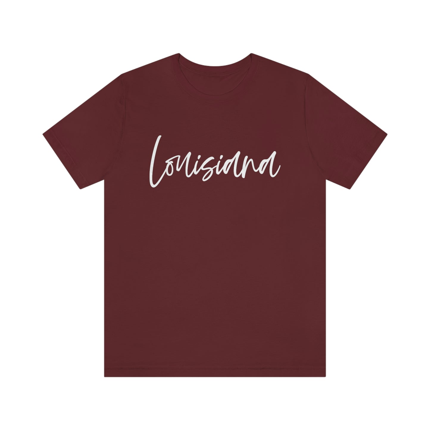 Louisiana White Script Short Sleeve T-shirt