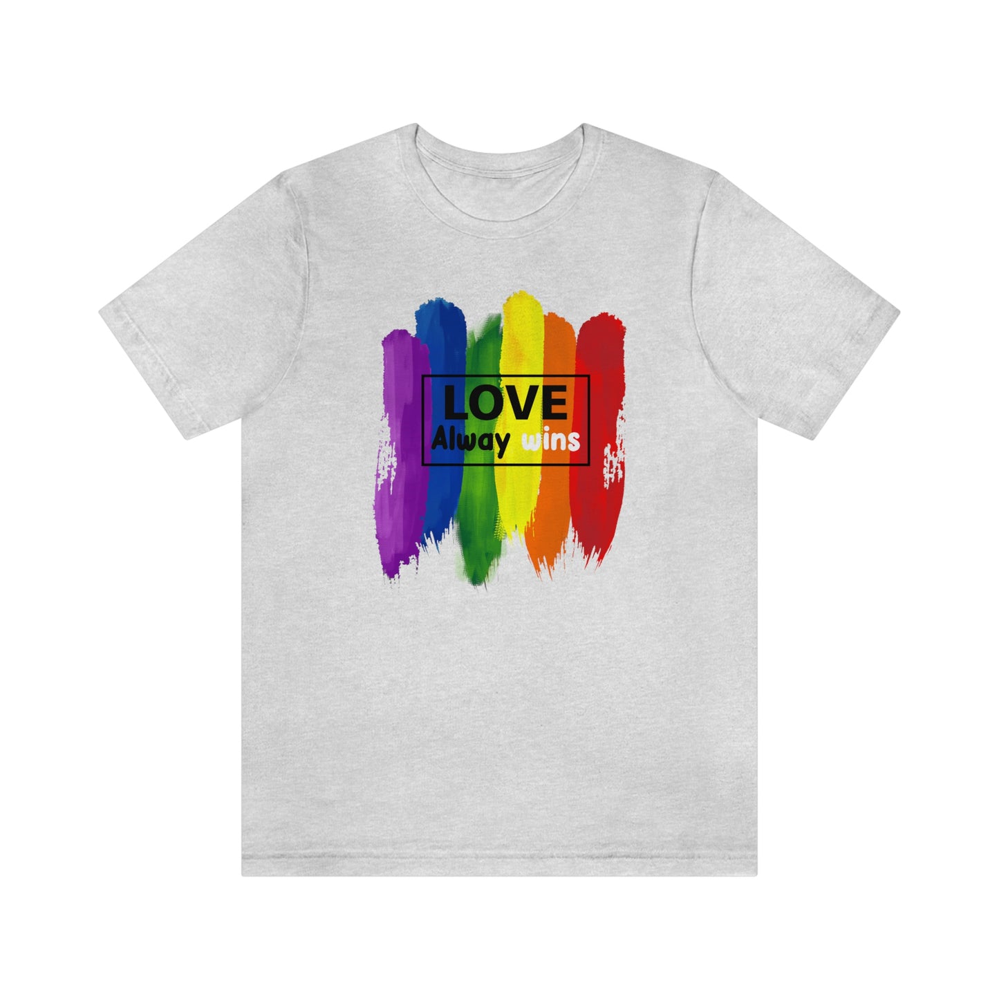 Love Always Wins LGBTQIA Print Unisex Jersey Short Sleeve Tee