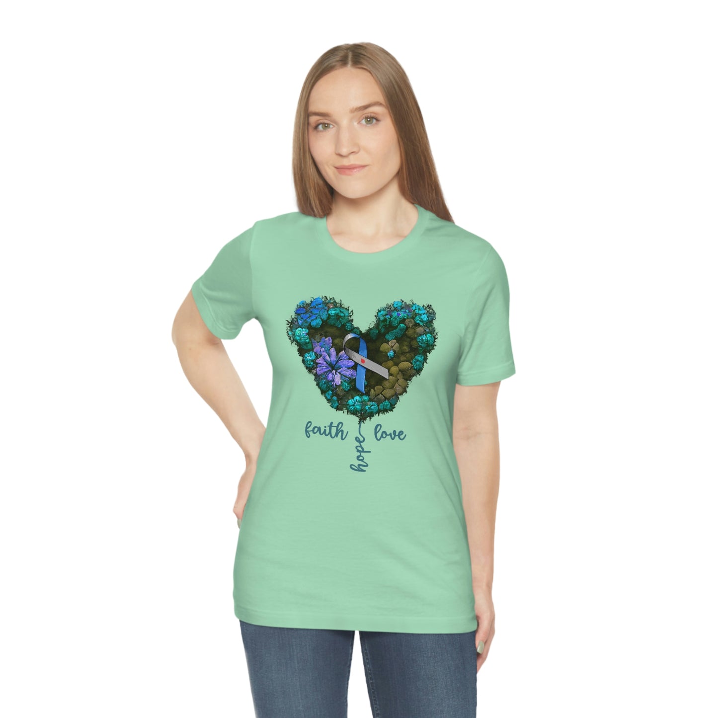 Faith Hope Love Diabetes Awareness Print Unisex Jersey Short Sleeve Tee