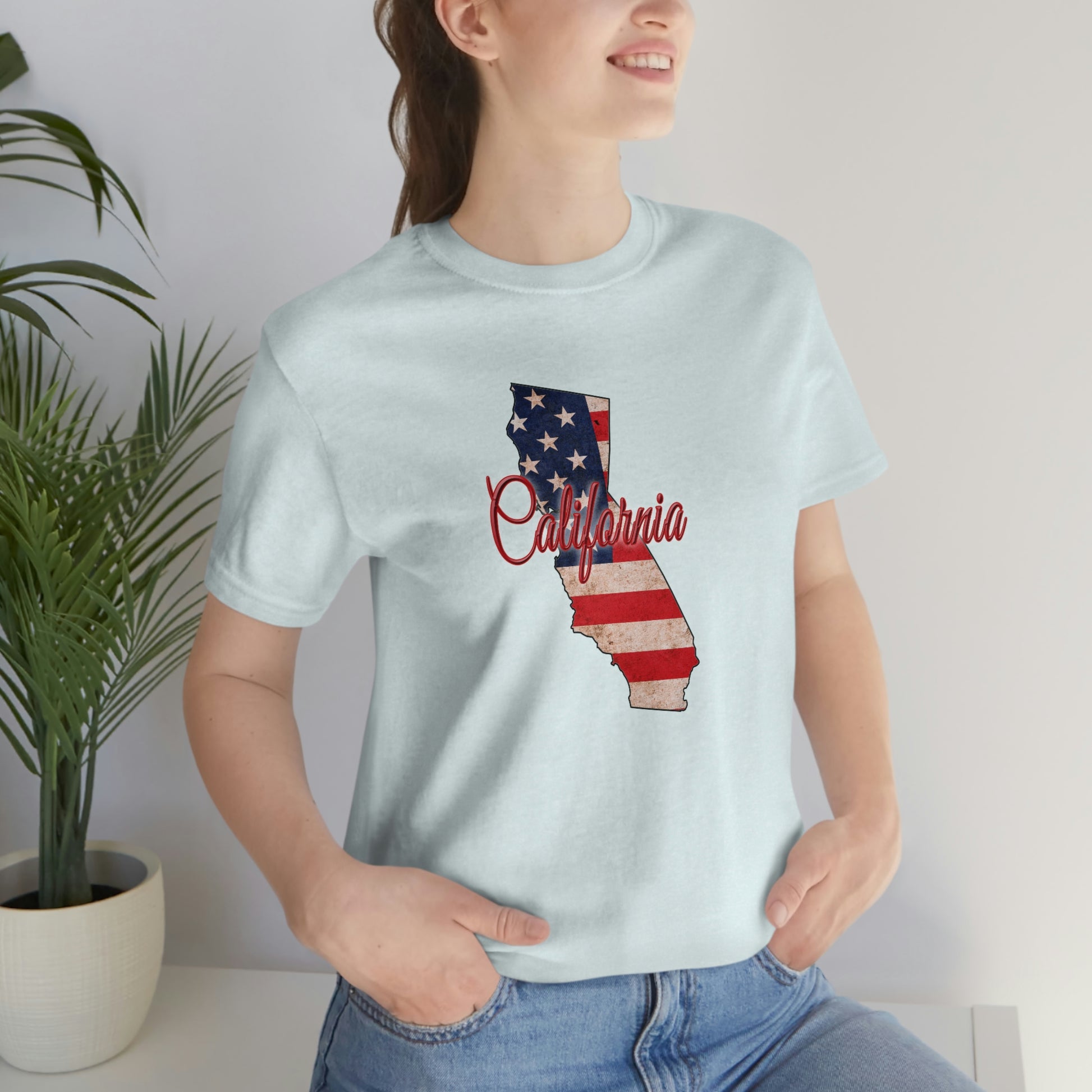 California US Flag Unisex Jersey Short Sleeve Tee Tshirt T-shirt