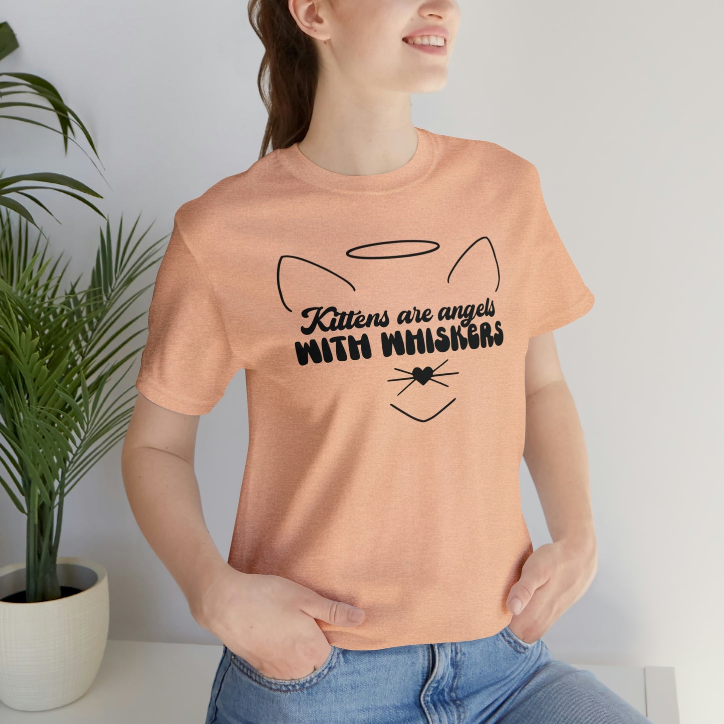 Kittens Are Angels With Whiskers Cat Short Sleeve T-shirt