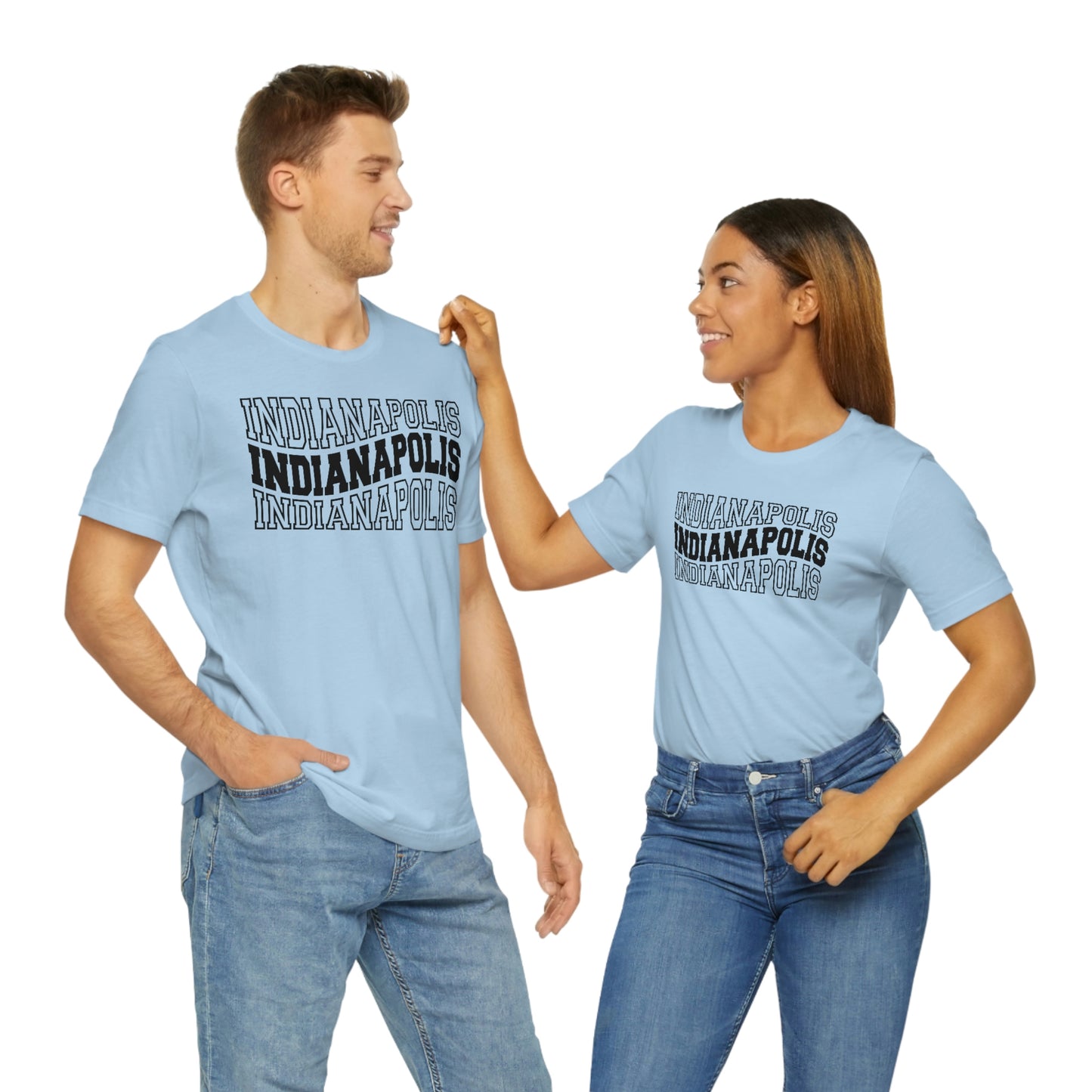 Indianapolis Varsity Letters Wavy Short Sleeve T-shirt