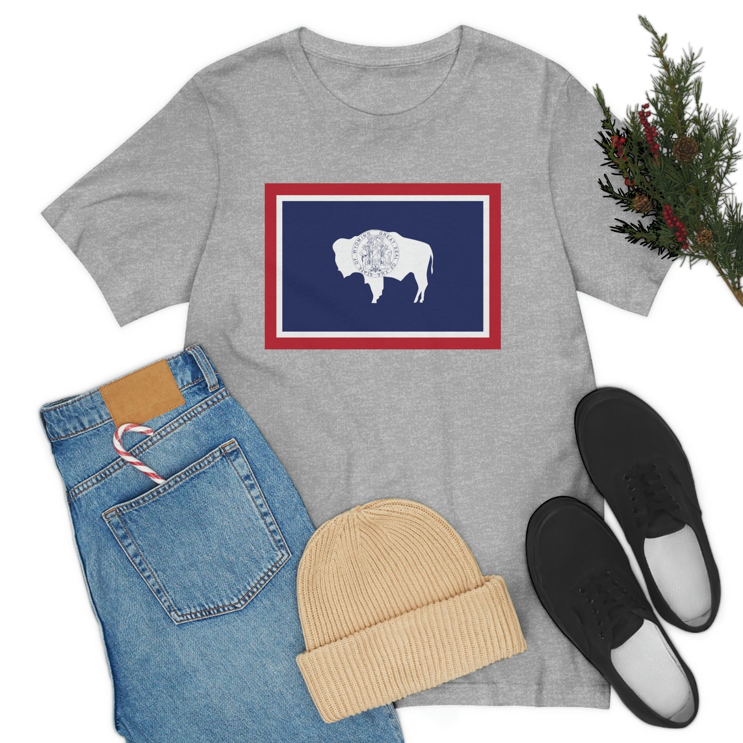 Wyoming Flag Unisex Jersey Short Sleeve Tee Tshirt T-shirt