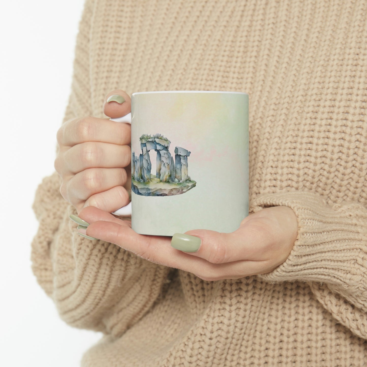 Standing Stones Watercolor Ceramic Mug 11oz