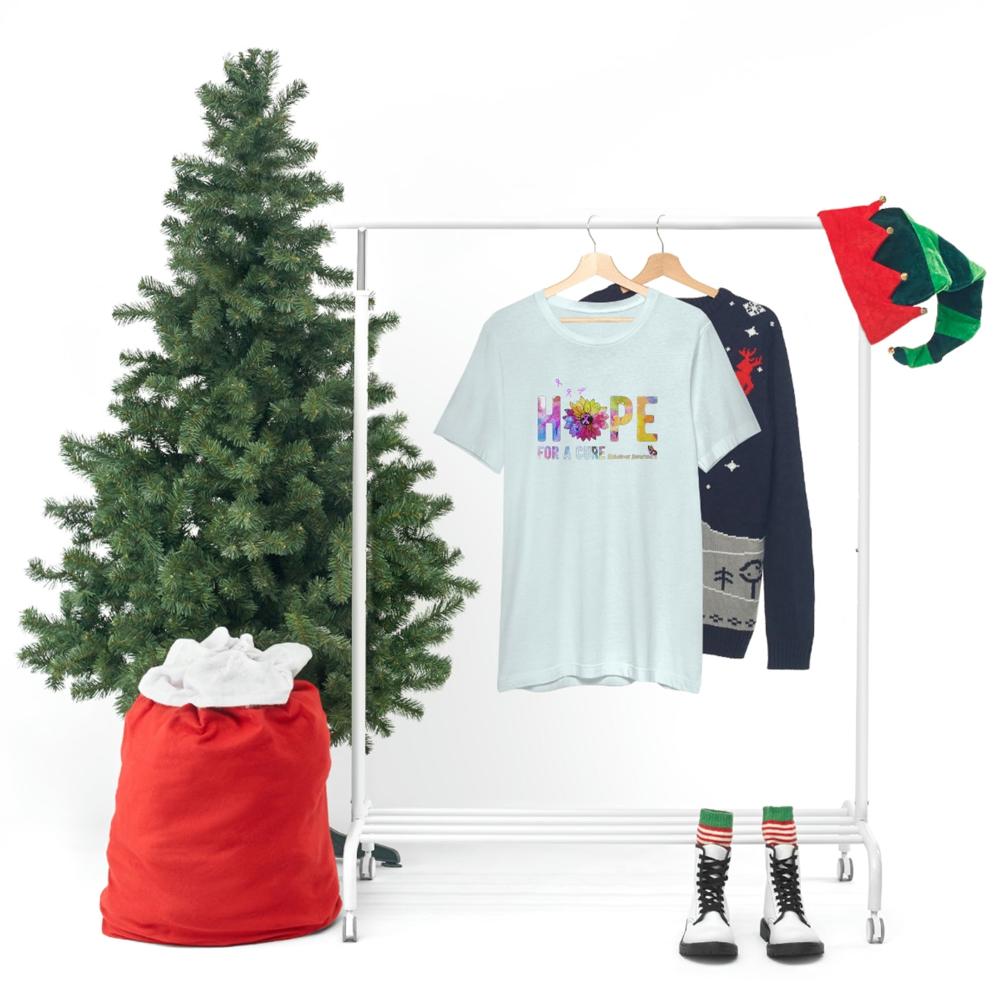 Hope For a Cure Alzheimer's Print Unisex Jersey Short Sleeve Tee