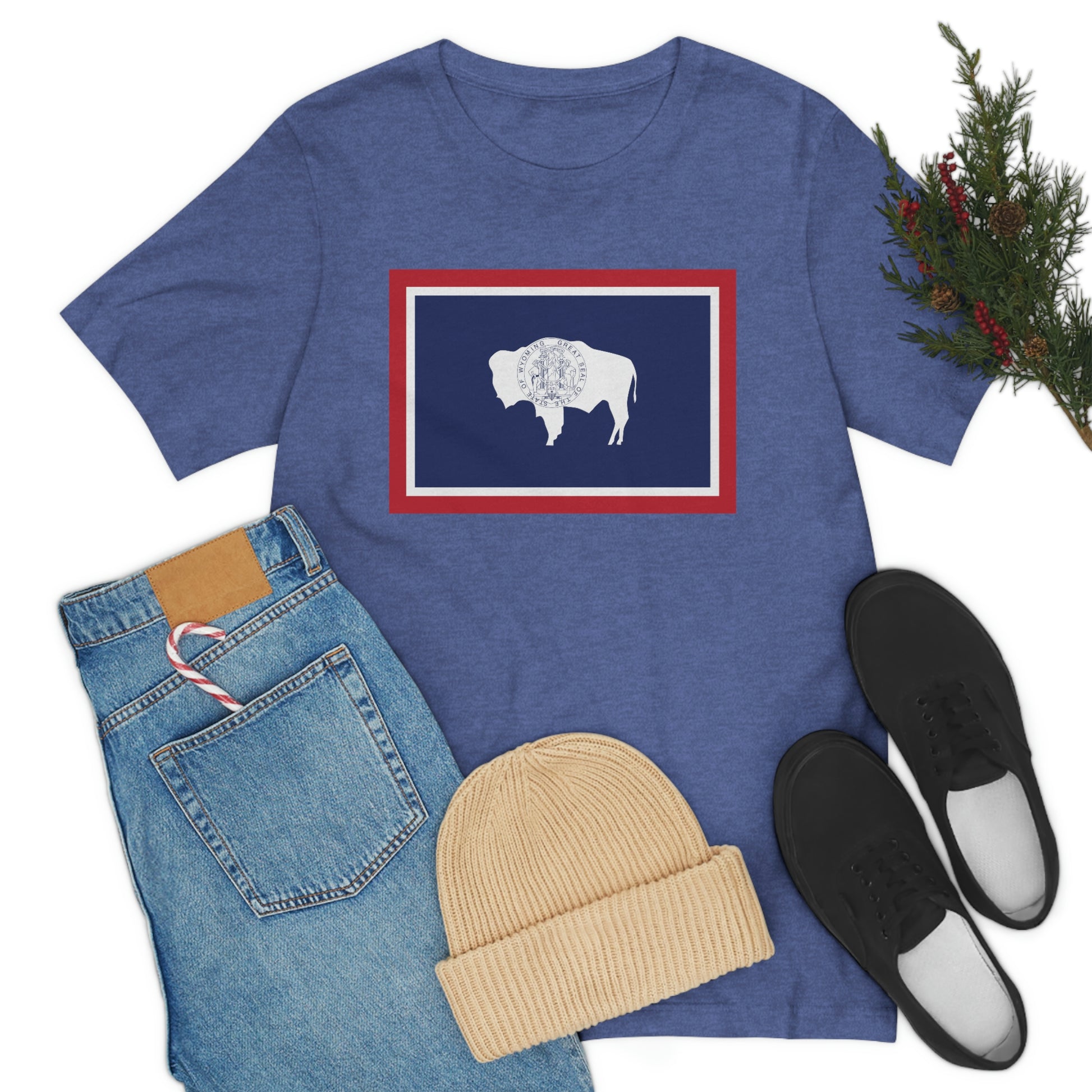 Wyoming Flag Unisex Jersey Short Sleeve Tee Tshirt T-shirt