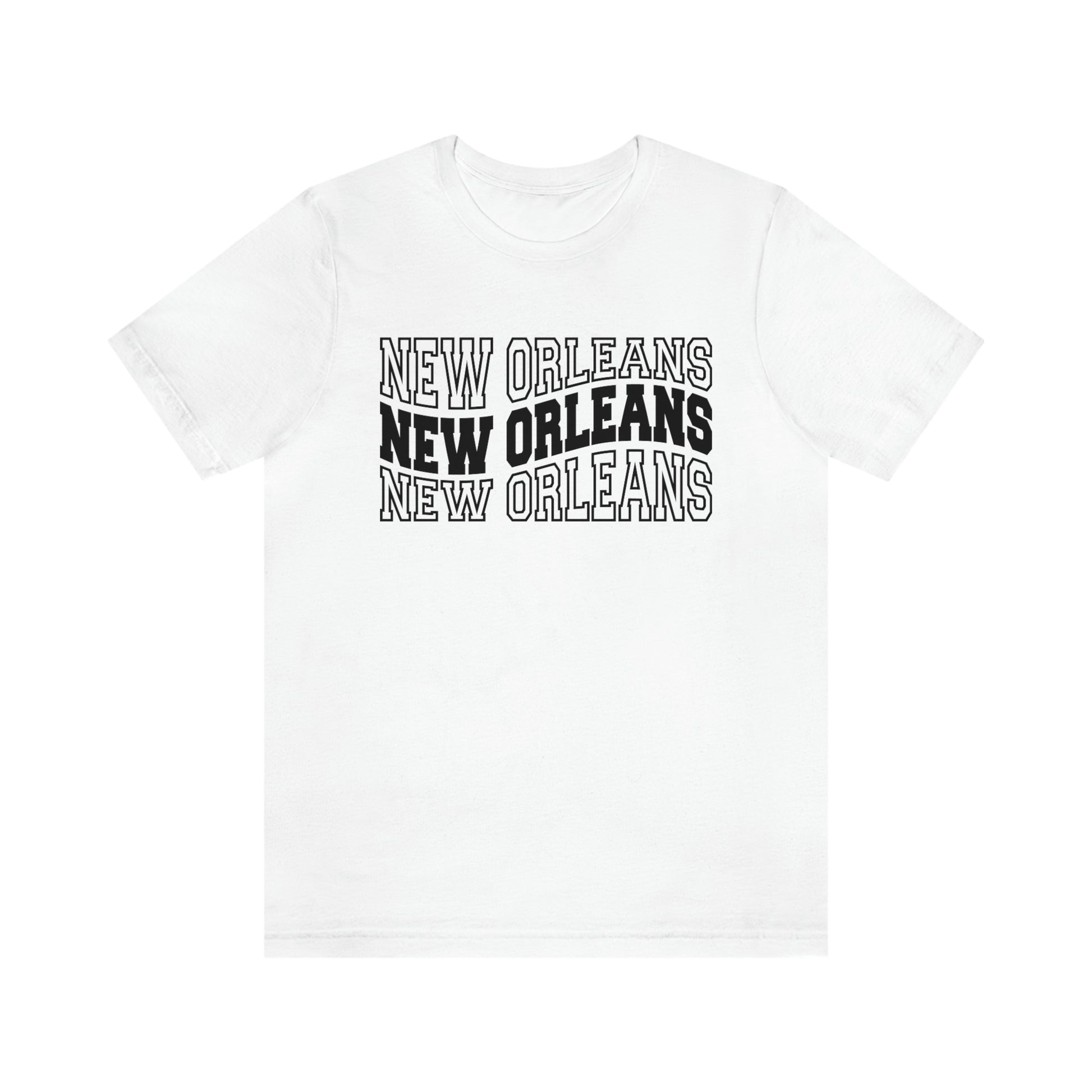 New Orleans Varsity Letters Triple Wavy Short Sleeve T-shirt