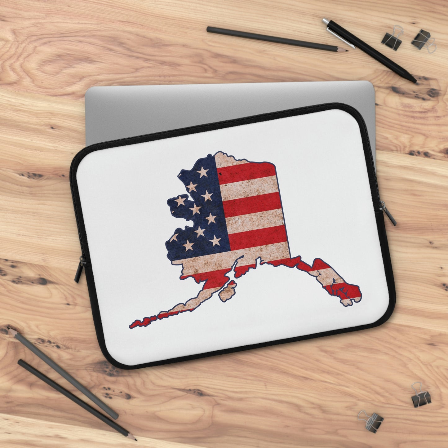 Alaska US Flag Print Laptop Sleeve