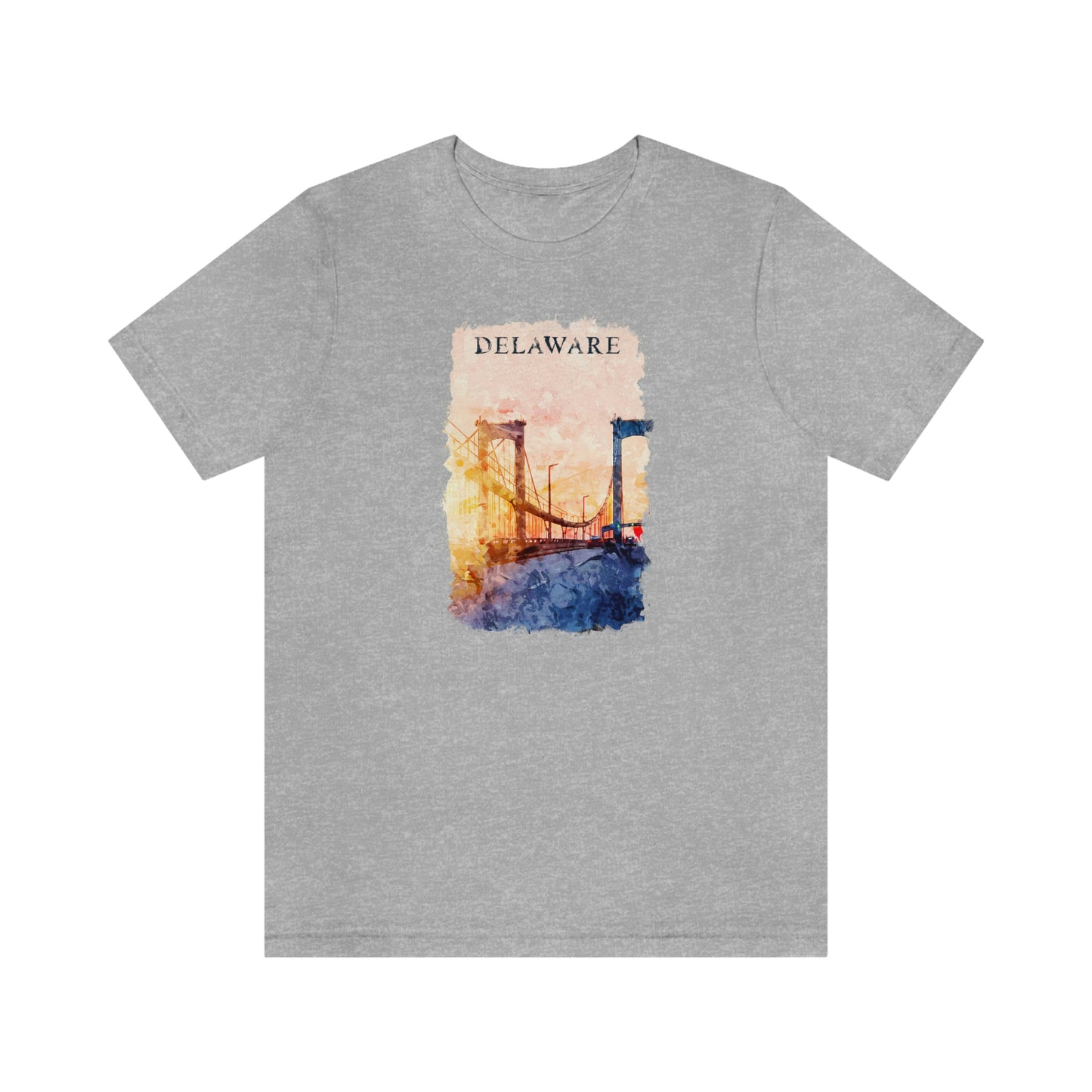 Delaware Memorial Bridge Watercolor Short Sleeve  T-shirt