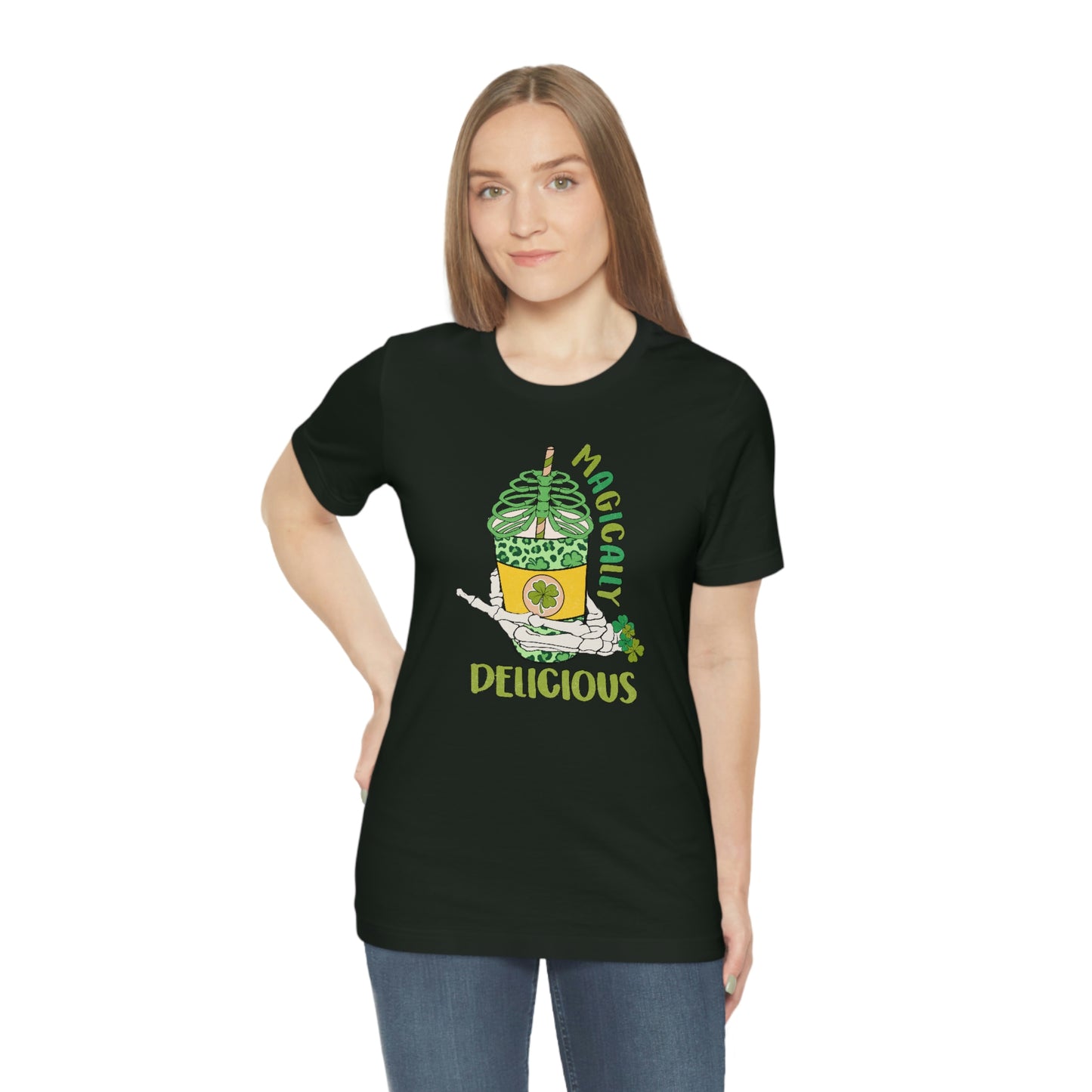 Magically Delicious Coffee Cup St. Patrick's Day Unisex Jersey Short Sleeve Tee