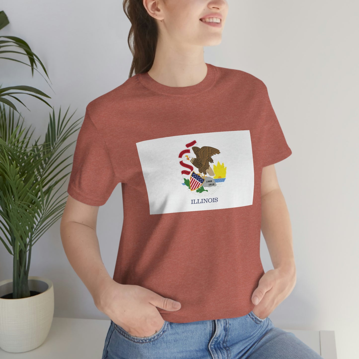 Illinois Flag Unisex Jersey Short Sleeve Tee Tshirt T-shirt