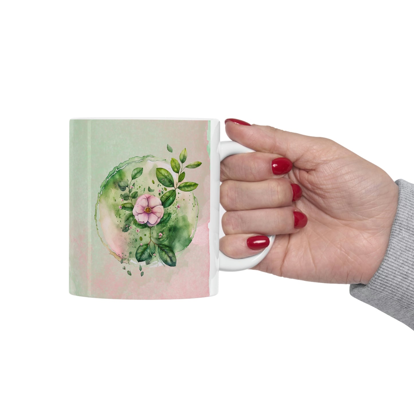 Spring Flowers Watercolor Ceramic Mug 11oz