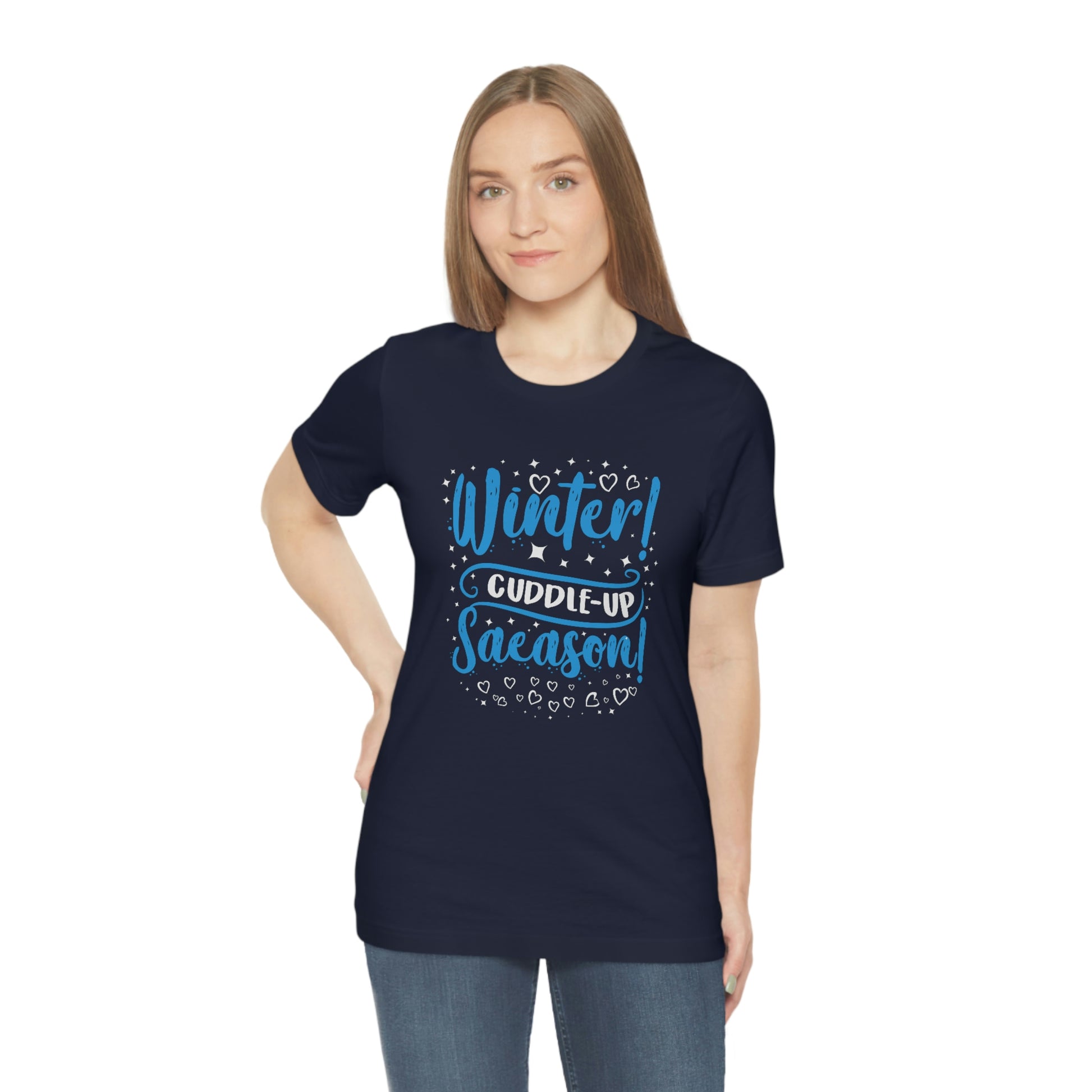 Winter Cuddle Up Season Print Unisex Jersey Short Sleeve Tee