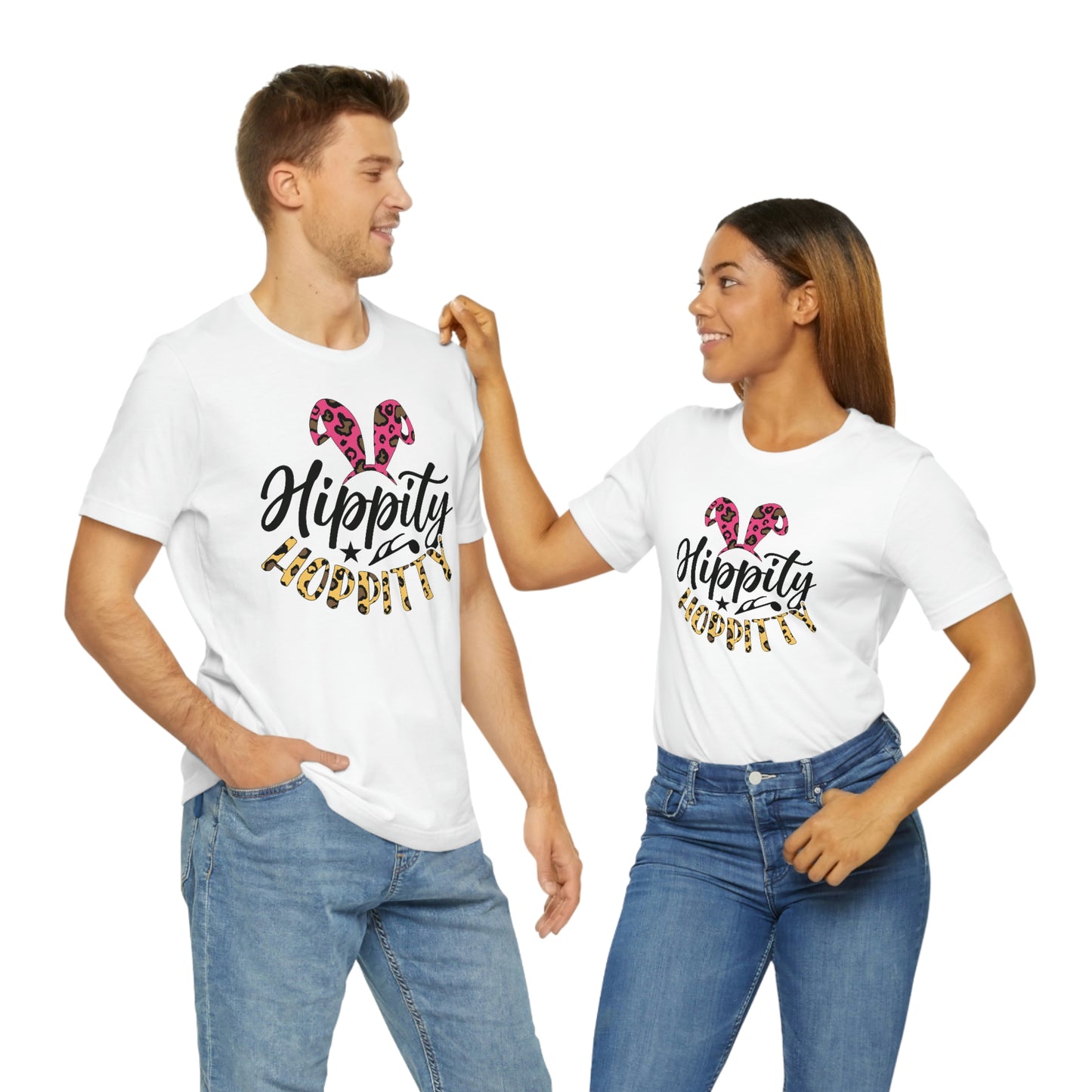 Hippity Hoppitty Leopard Print Unisex Jersey Short Sleeve Tee