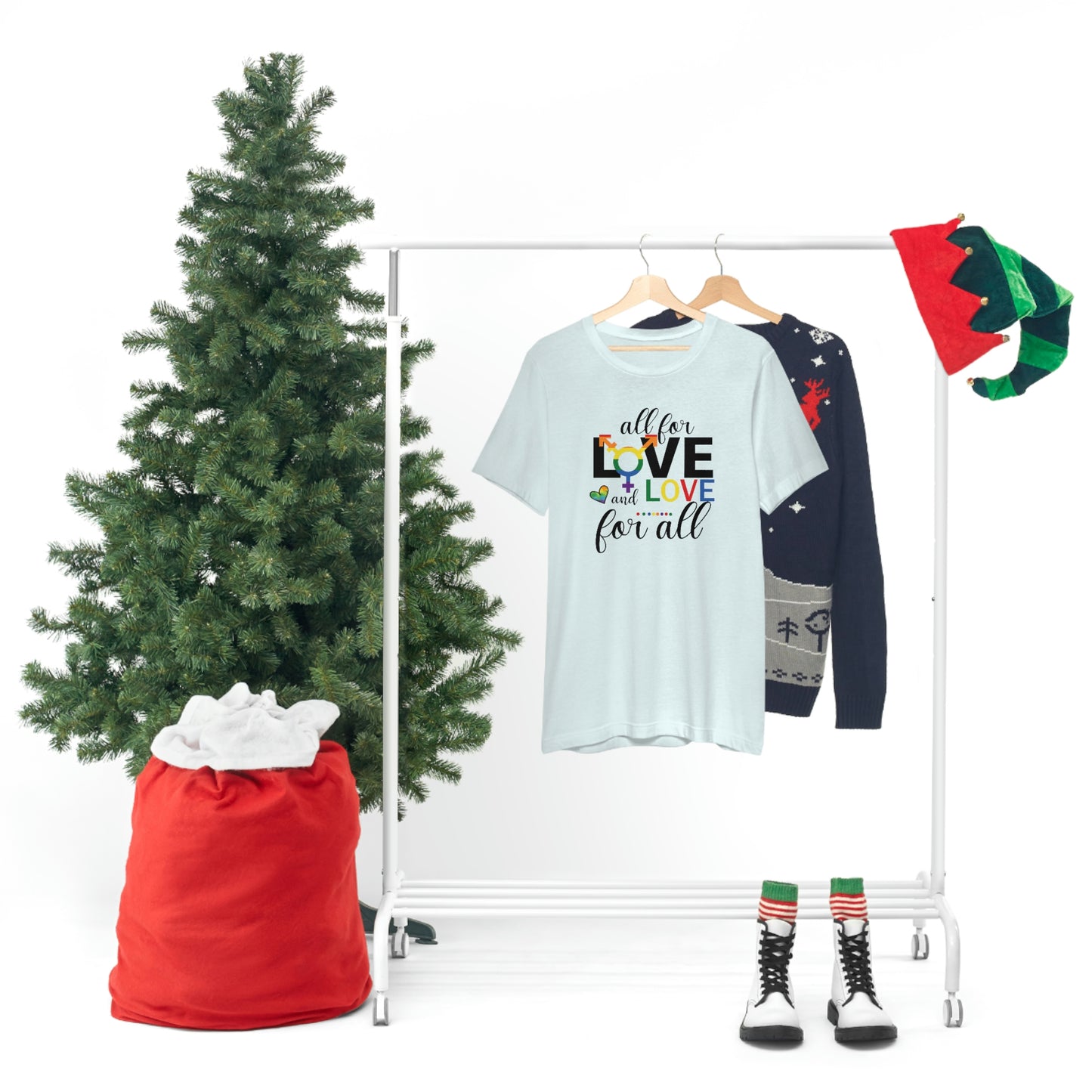 All For Love and Love For All LGBTQIA Print Unisex Jersey Short Sleeve Tee