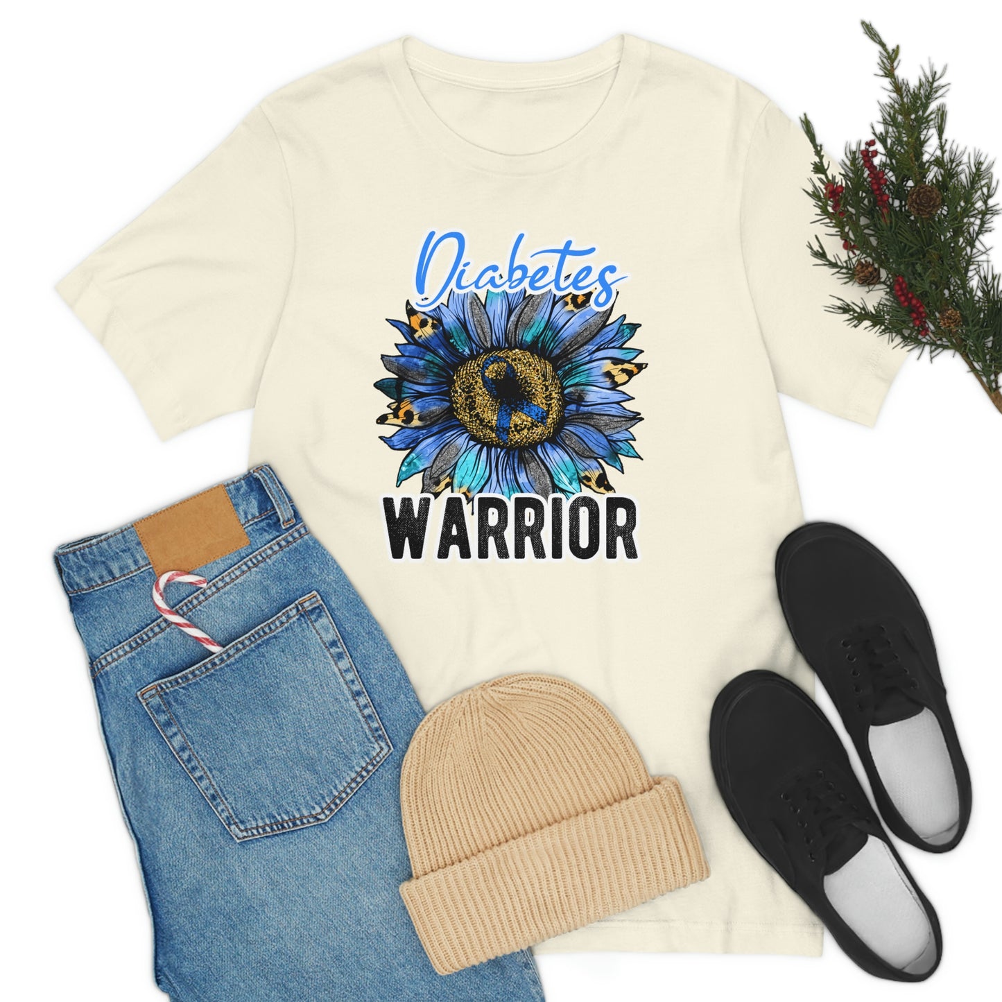 Diabetes Warrior Diabetes Awareness Print Unisex Jersey Short Sleeve Tee