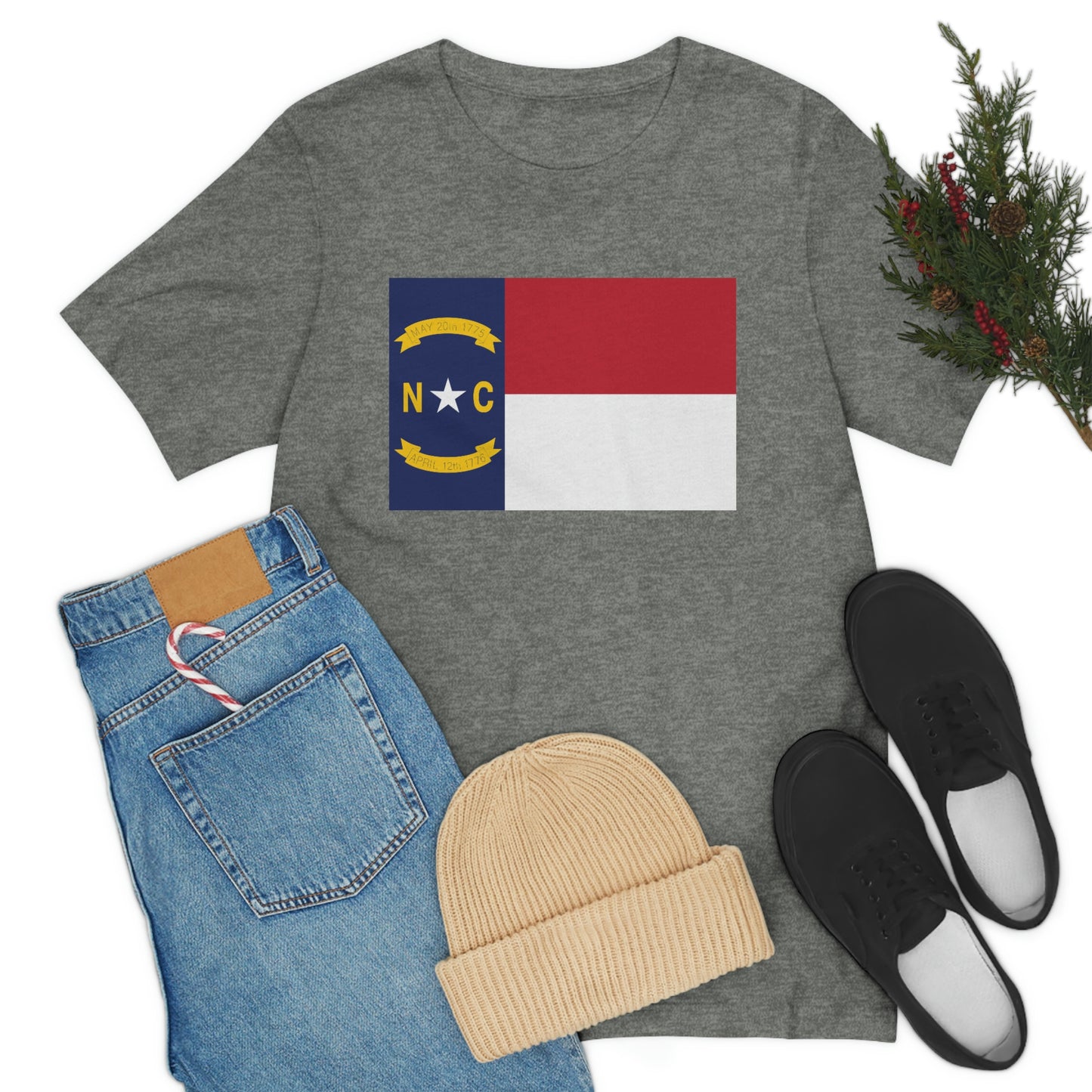 North Carolina Flag Unisex Jersey Short Sleeve Tee Tshirt T-shirt
