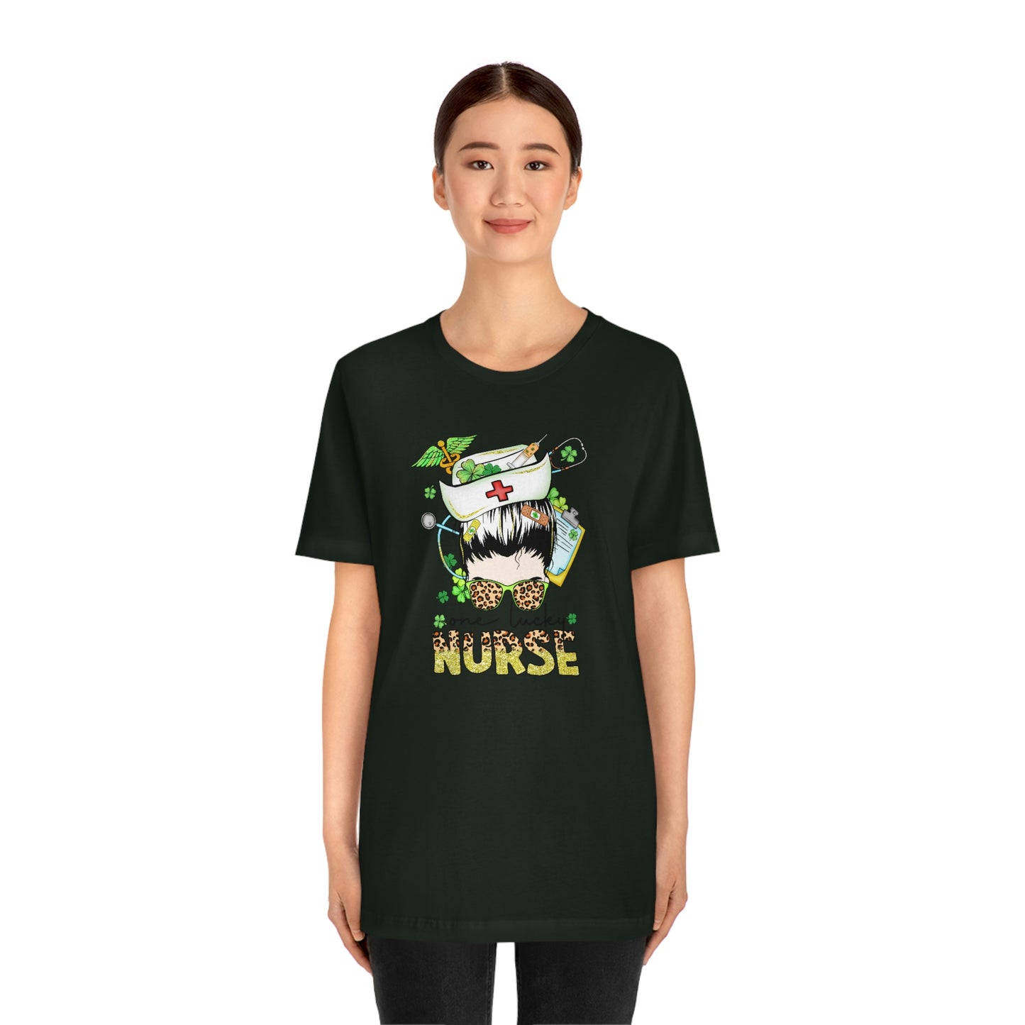 One Lucky Nurse Hat St. Patrick's Day Unisex Jersey Short Sleeve Tee