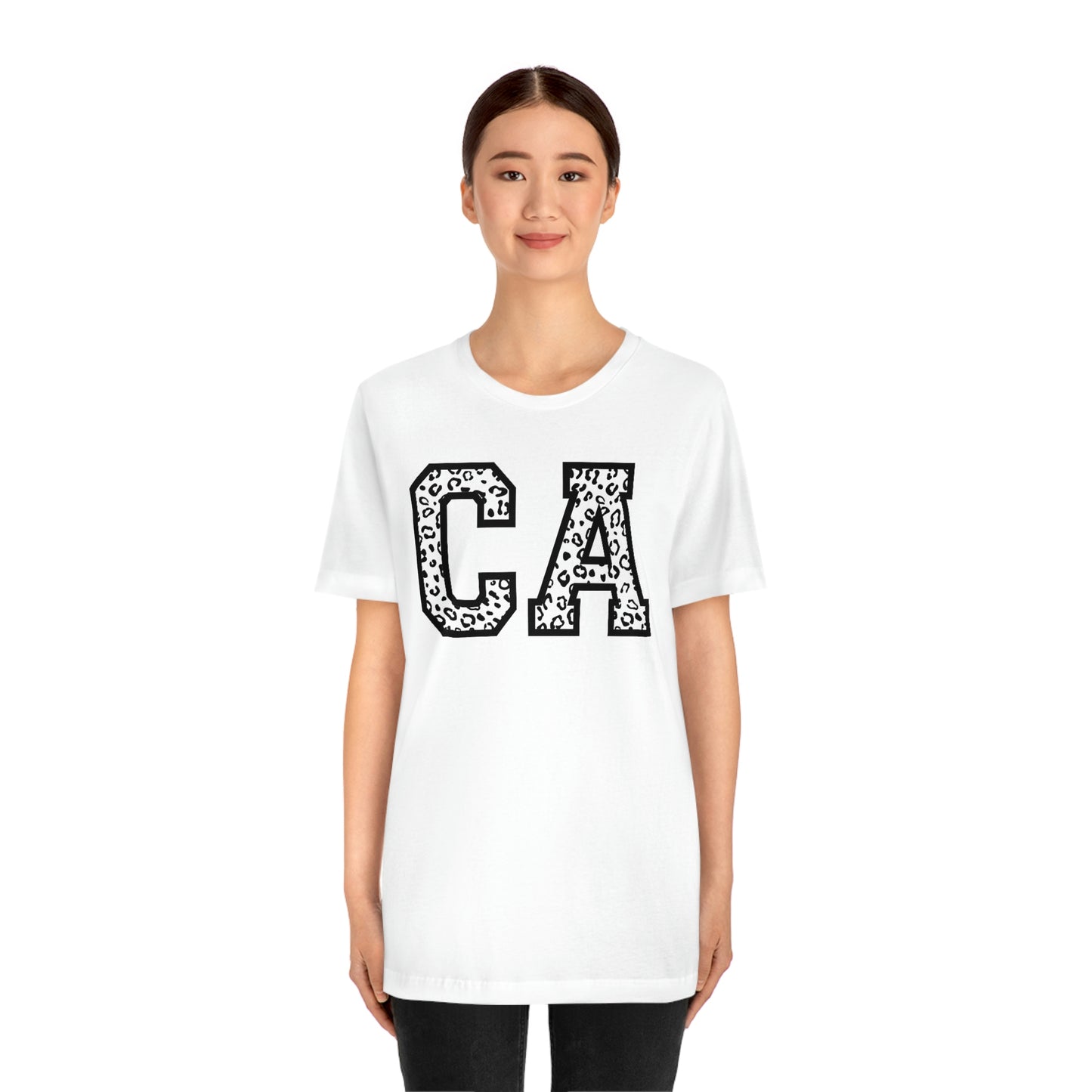 California CA Leopard Print Unisex Jersey Short Sleeve Tee Tshirt T-shirt