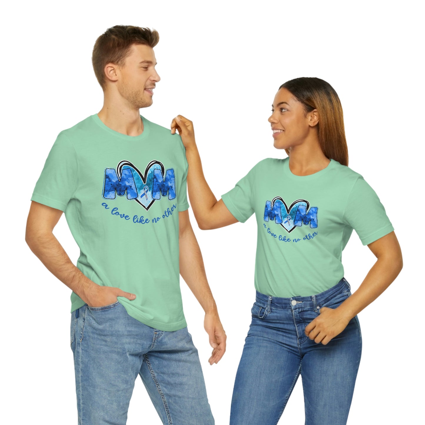 Mom A Love Like No Other Diabetes Awareness Print Unisex Jersey Short Sleeve Tee
