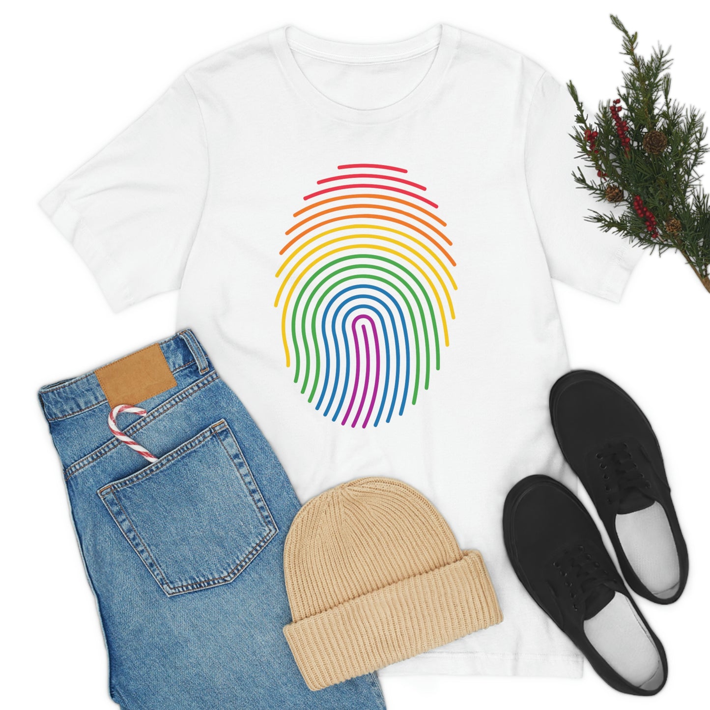 Fingerprint LGBTQIA Print Unisex Jersey Short Sleeve Tee