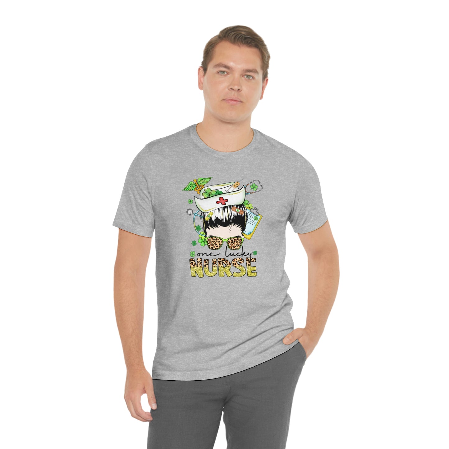 One Lucky Nurse Hat St. Patrick's Day Unisex Jersey Short Sleeve Tee