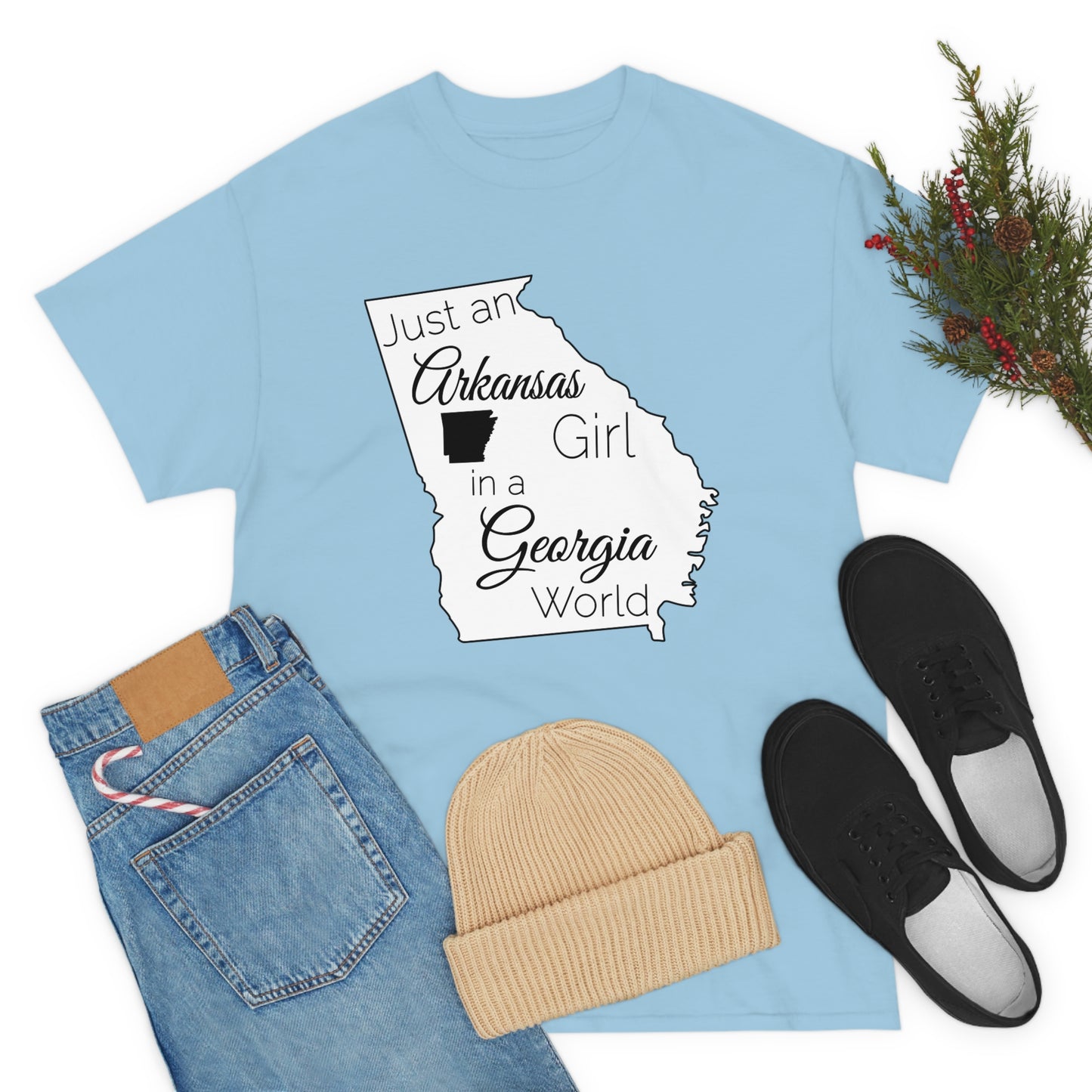 Just an Arkansas Girl in a Georgia World Unisex Heavy Cotton Tee
