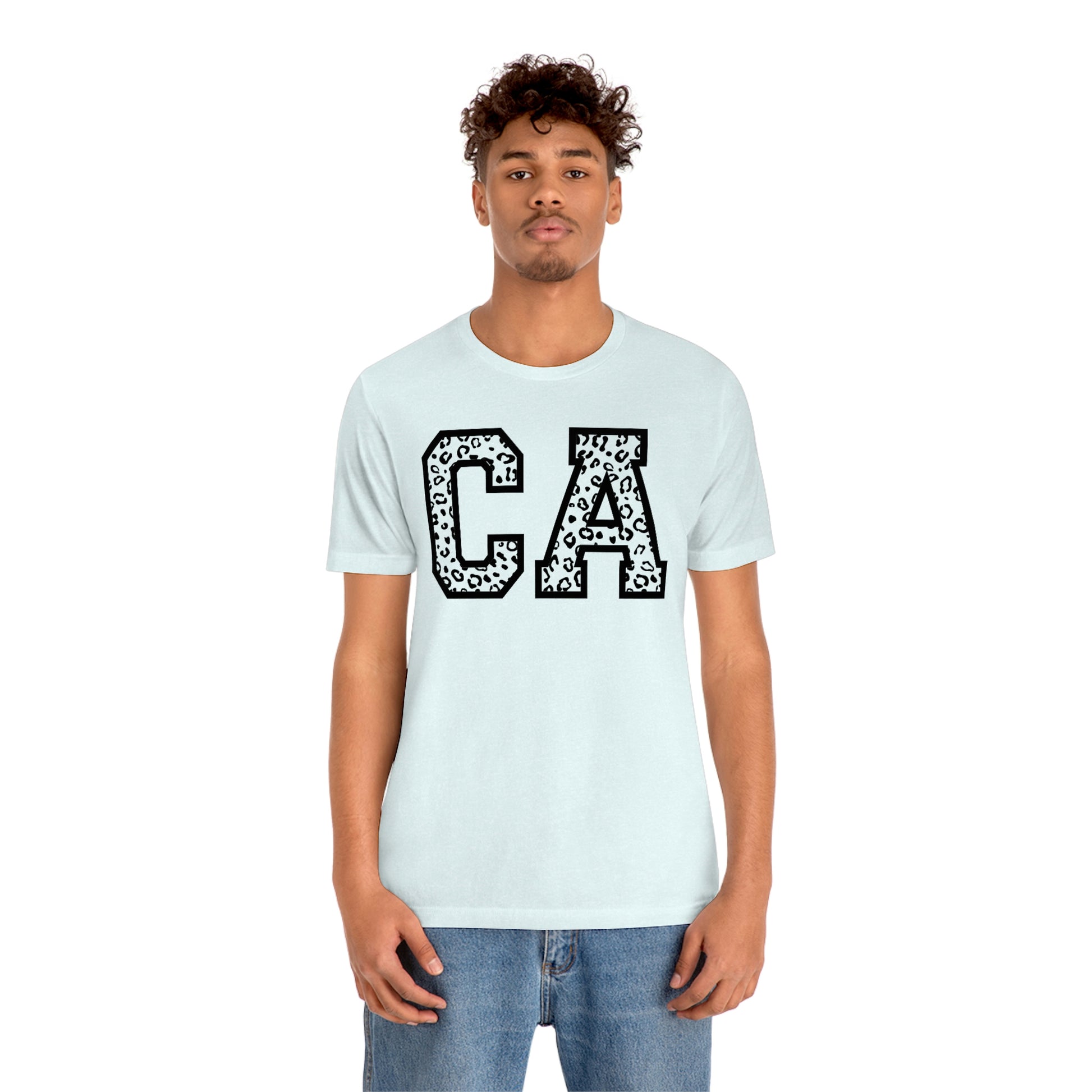 California CA Leopard Print Unisex Jersey Short Sleeve Tee Tshirt T-shirt