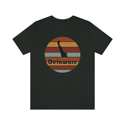 Delaware Retro Sunset Short Sleeve  T-shirt