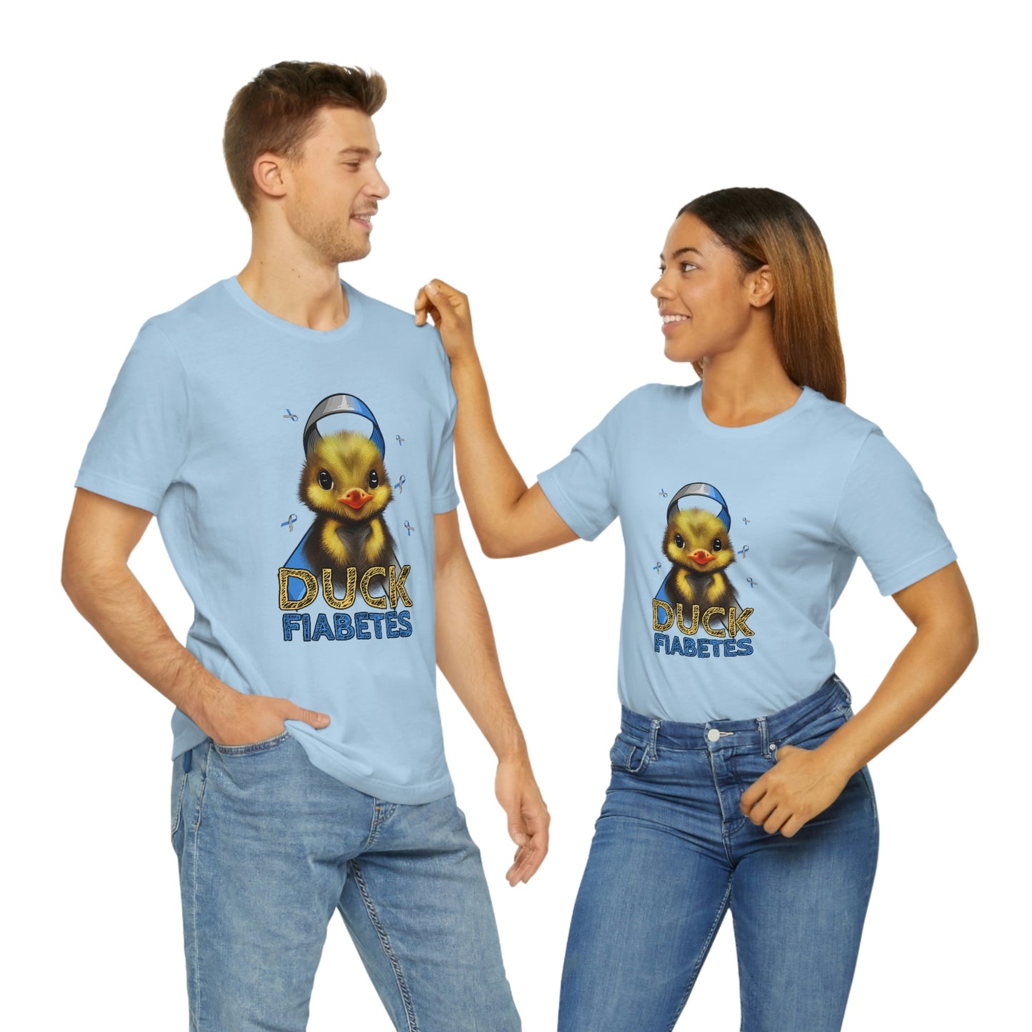 Duck Fiabetes Diabetes Awareness Print Unisex Jersey Short Sleeve Tee