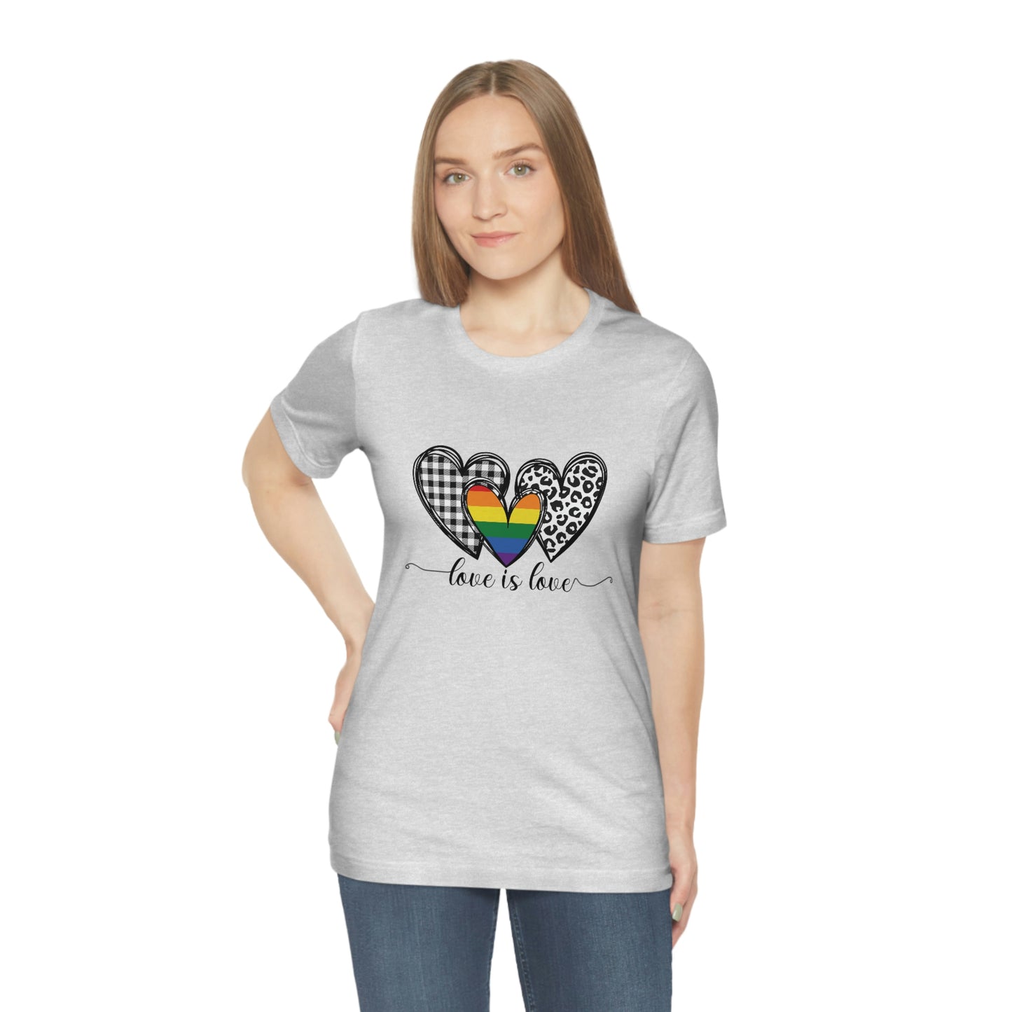 Love is Love LGBTQIA Print Unisex Jersey Short Sleeve Tee