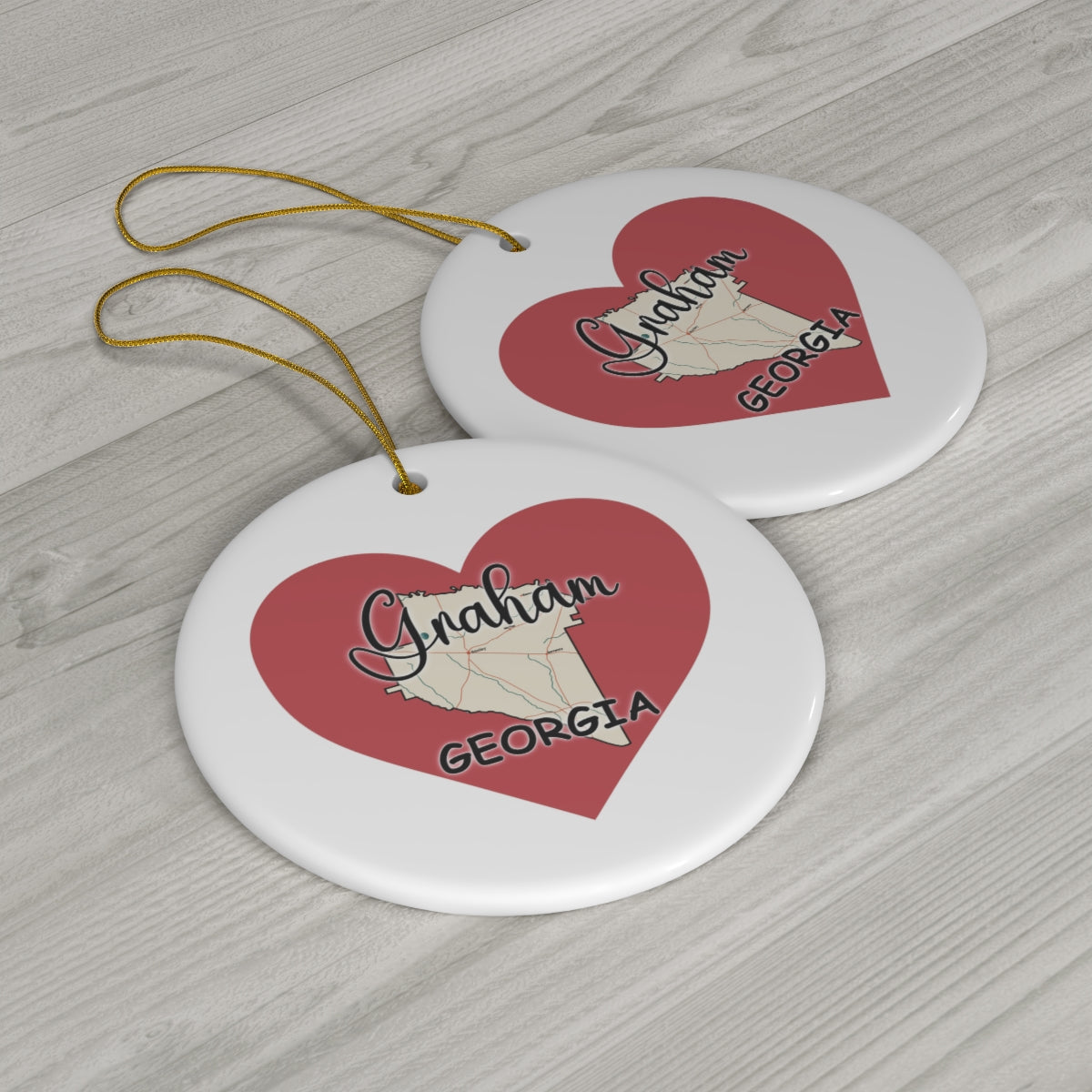 Graham Georgia Ceramic Ornament, 1-Pack