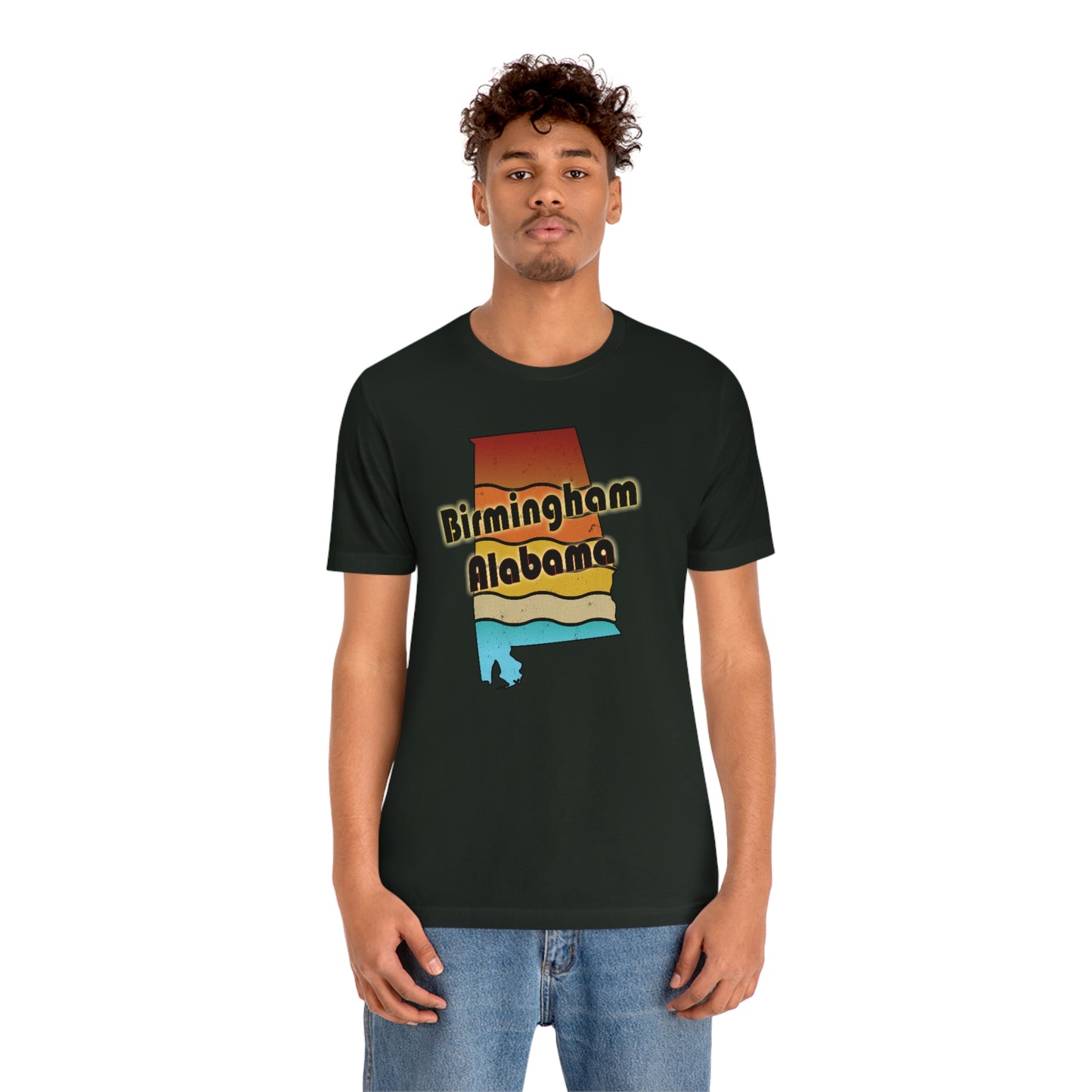 Birmingham Alabama Retro Sunset Unisex Jersey Short Sleeve T-shirt
