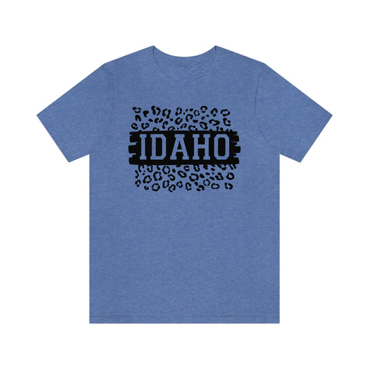 Idaho Leopard Print Background Short Sleeve T-shirt