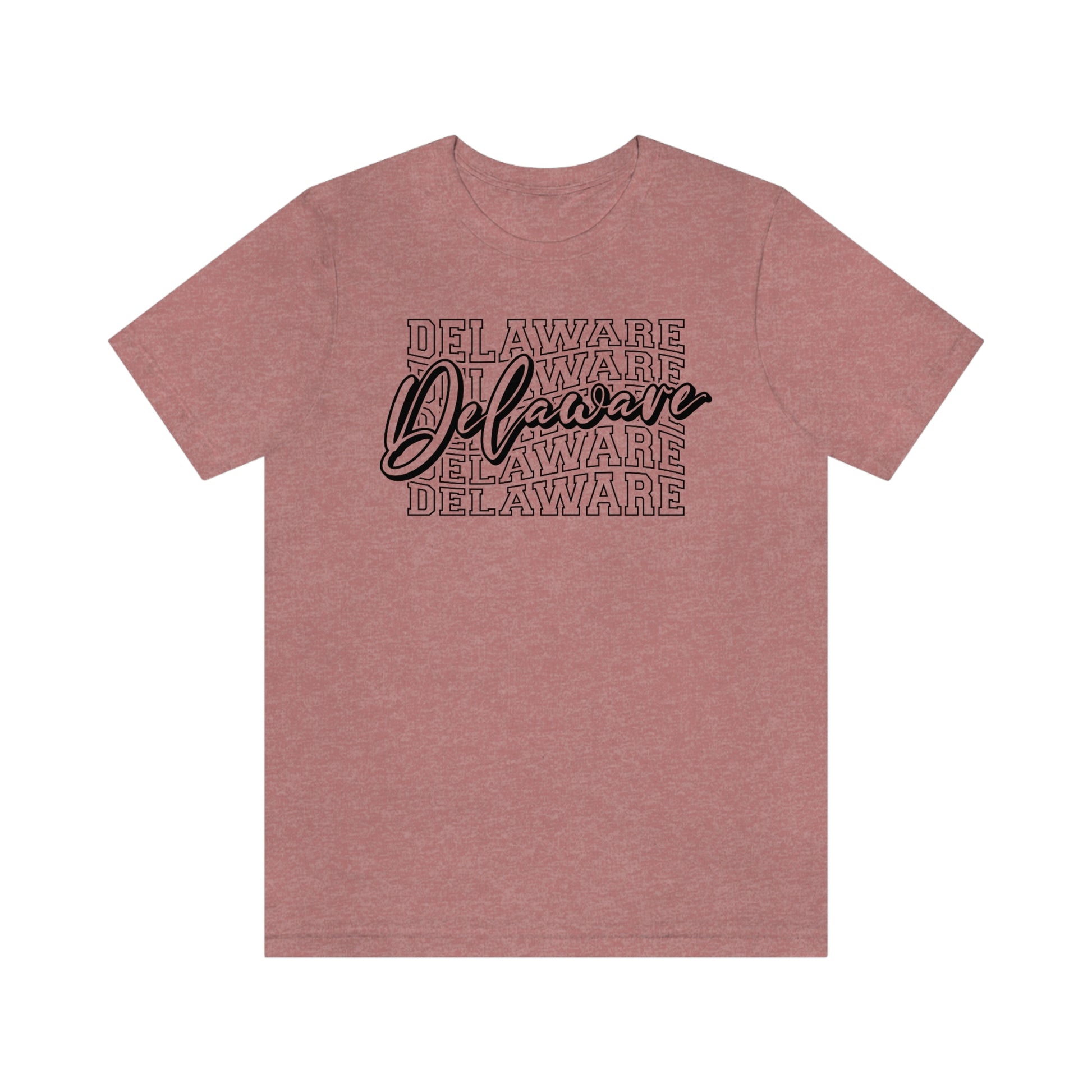 Delaware in Varsity Letters with Script Short Sleeve  T-shirt