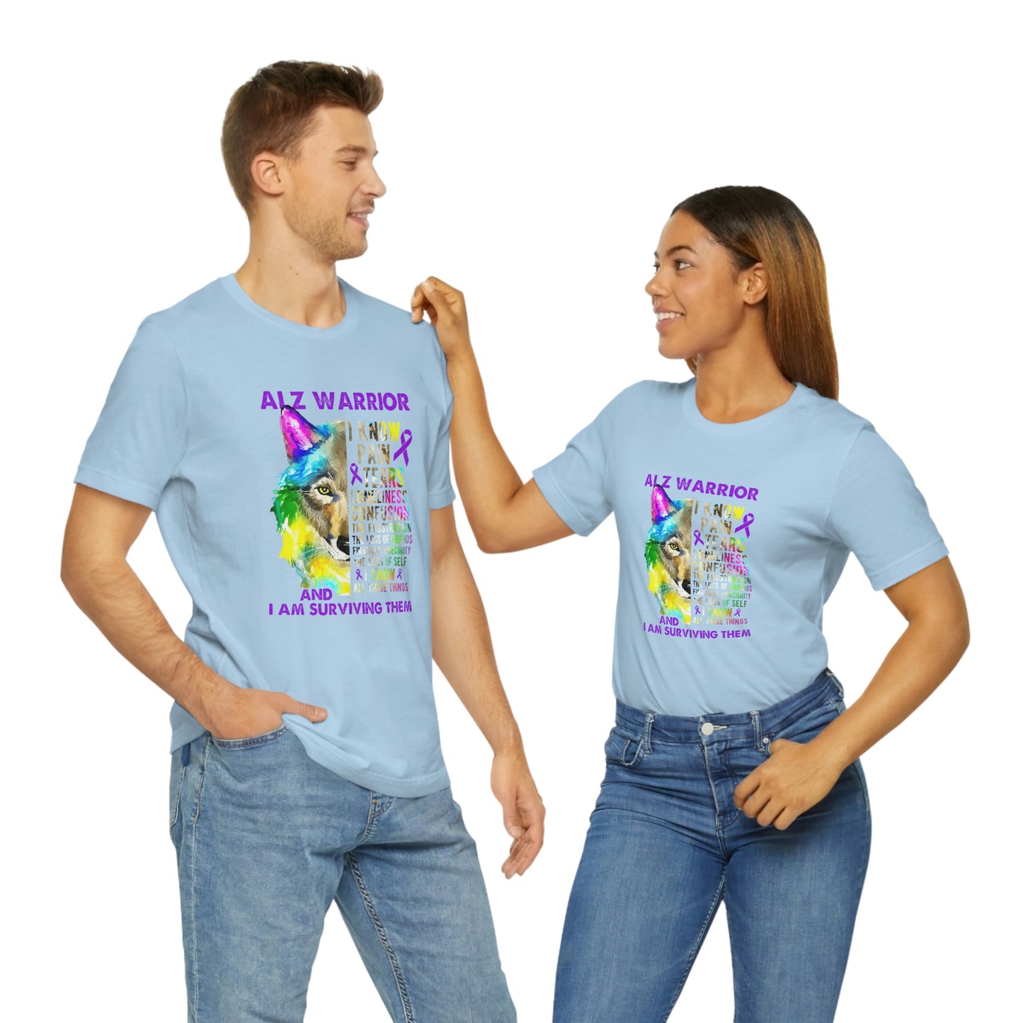 ALZ Warrior I Know Pain & Tears Alzheimer's Print Unisex Jersey Short Sleeve Tee