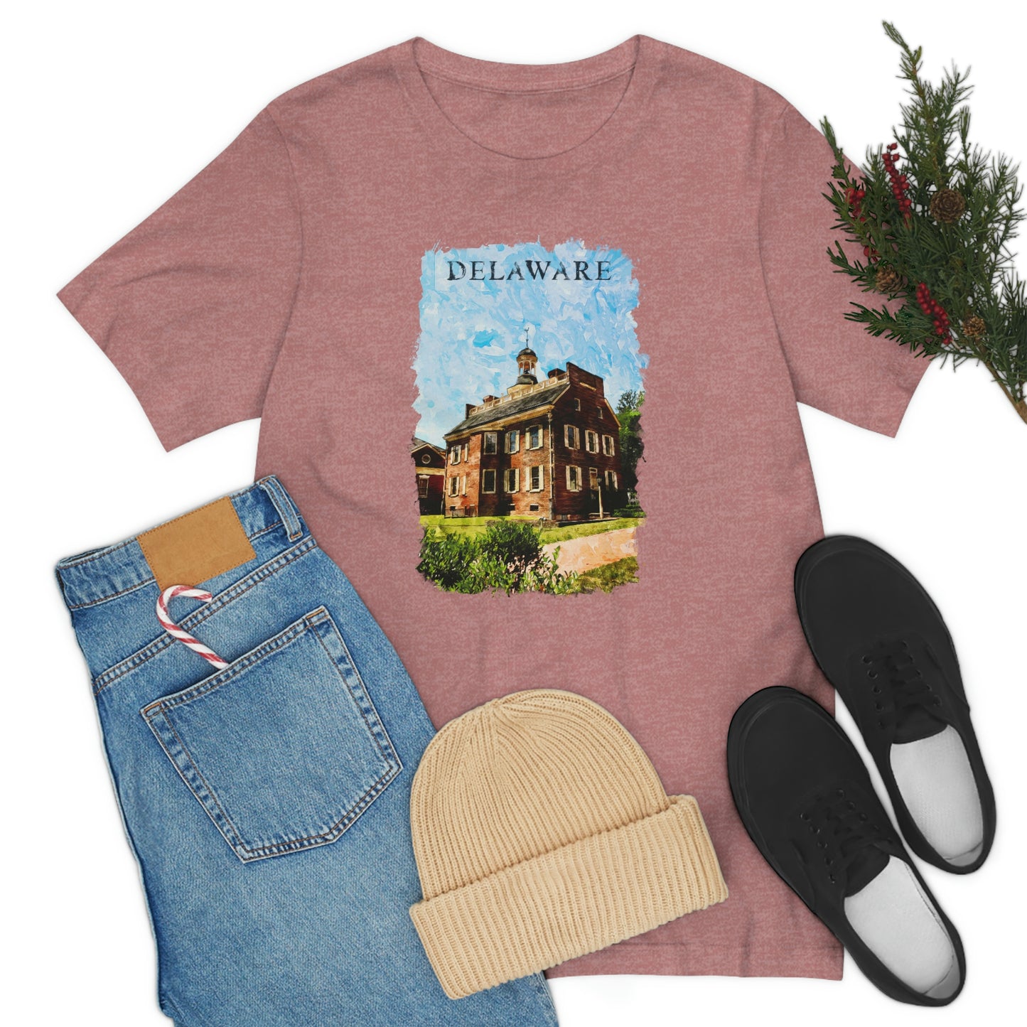 Delaware Old State House Watercolor Short Sleeve T-shirt