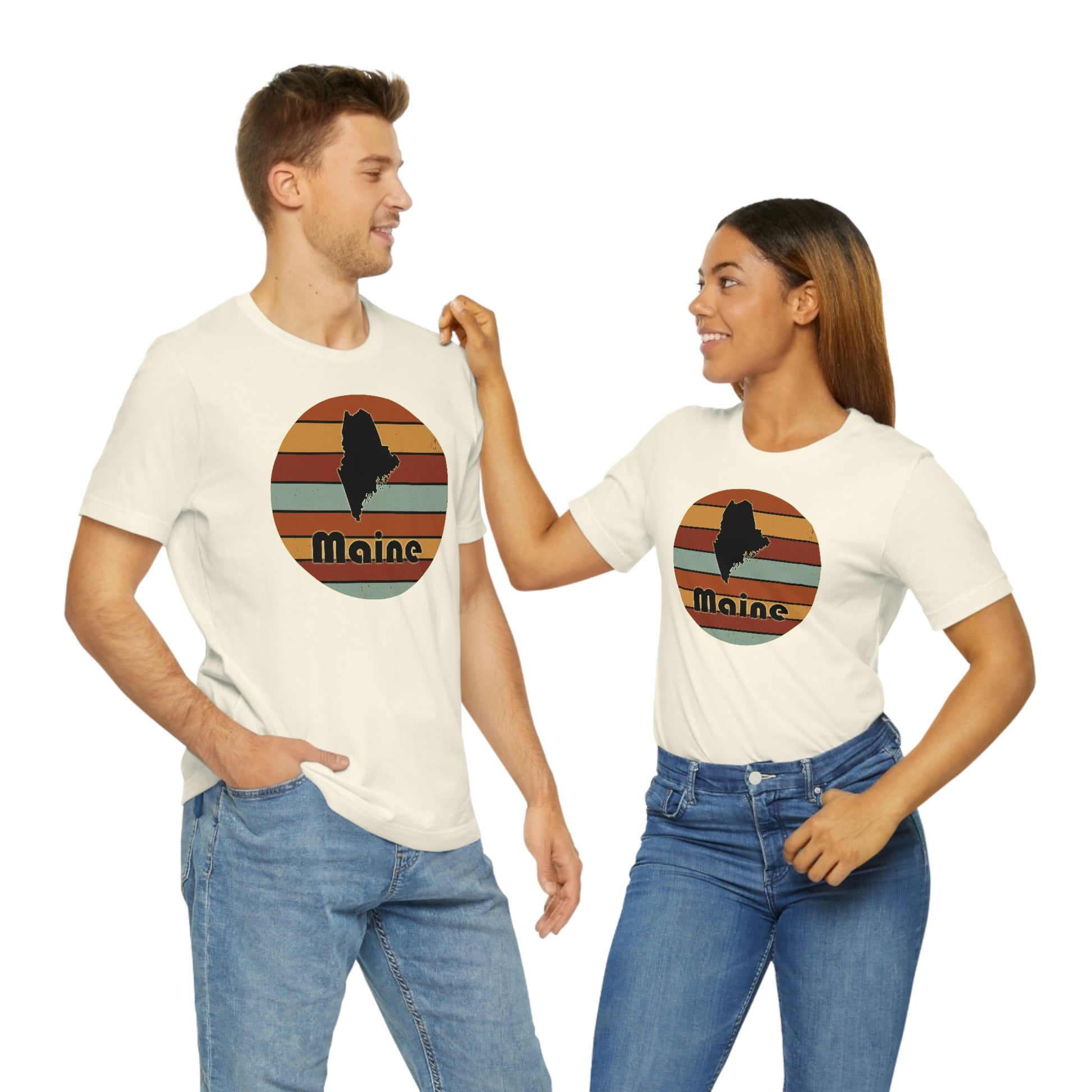 Maine Retro Sunset Short Sleeve T-shirt