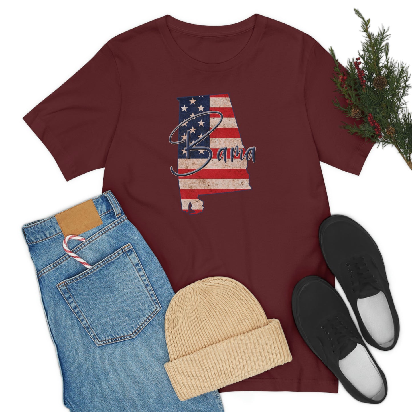 Alabama Bama Flag Unisex Jersey Short Sleeve T-shirt