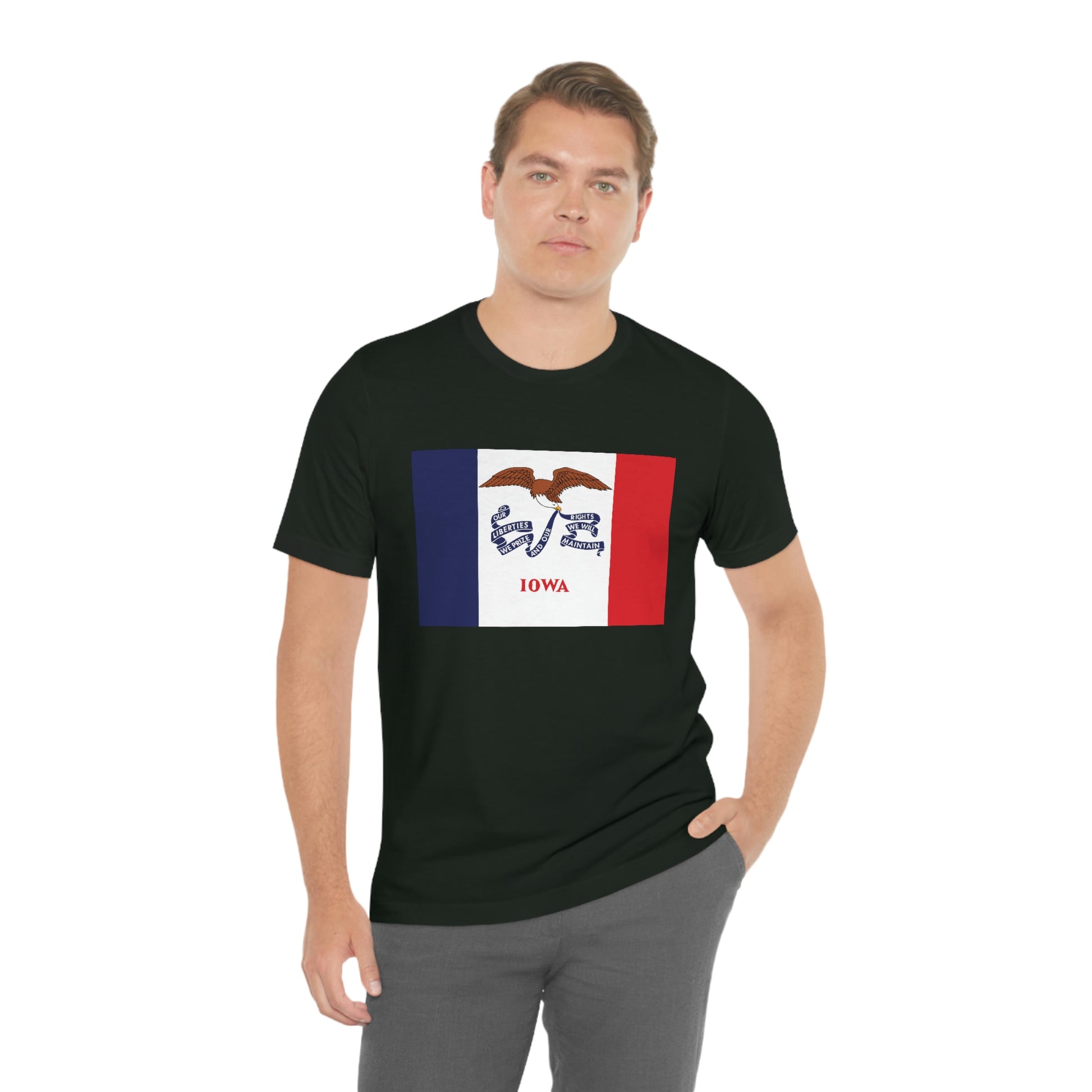 Iowa Flag Unisex Jersey Short Sleeve Tee Tshirt T-shirt