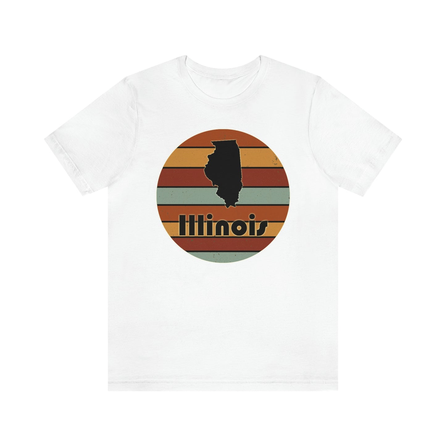 Illinois Retro Sunset Short Sleeve T-shirt