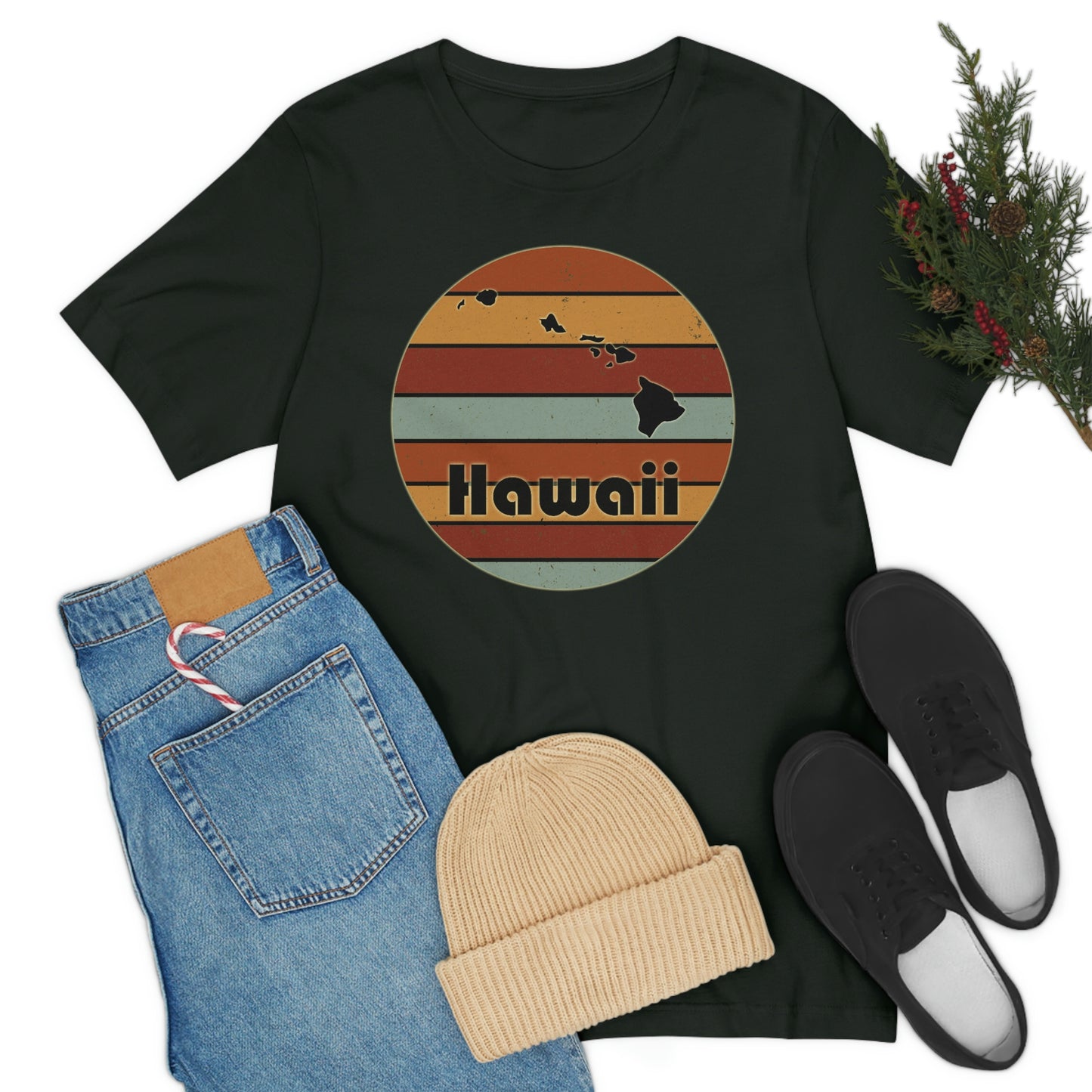 Hawaii Retro Sunset Short Sleeve T-shirt