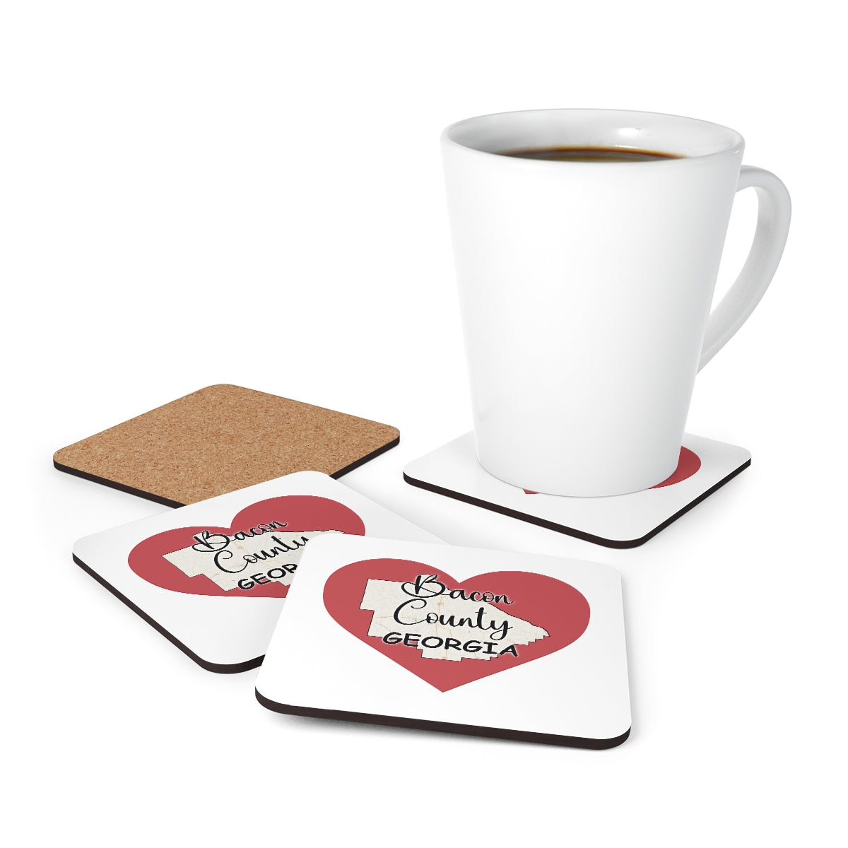 Bacon County Georgia Corkwood Coaster Set